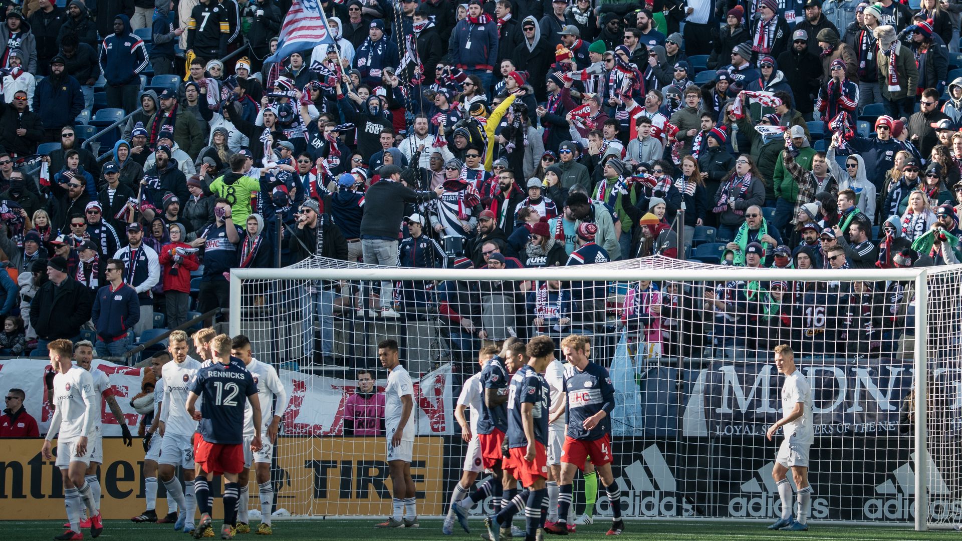 A match between the Chicago Fire and New England Revolution on March 7, 2020.