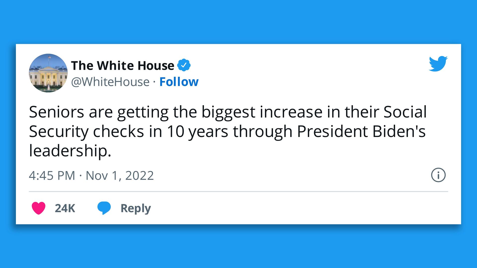 A Tweet from the White House about Social Security