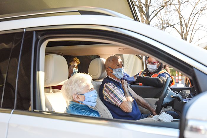 Atrium patients on the first day of community vaccinations