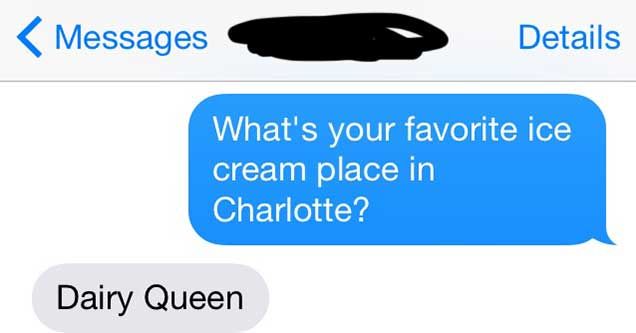 text charlotte ice cream dairy queen