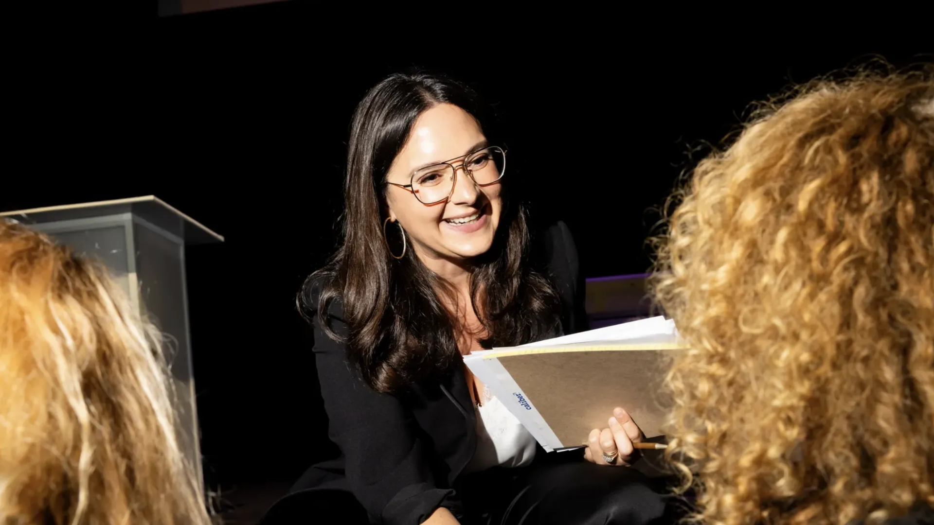 The Free Press founder Bari Weiss at the Ace Theatre in downtown Los Angeles during the company's first live debate event in September. Photo: Roger Kisby
