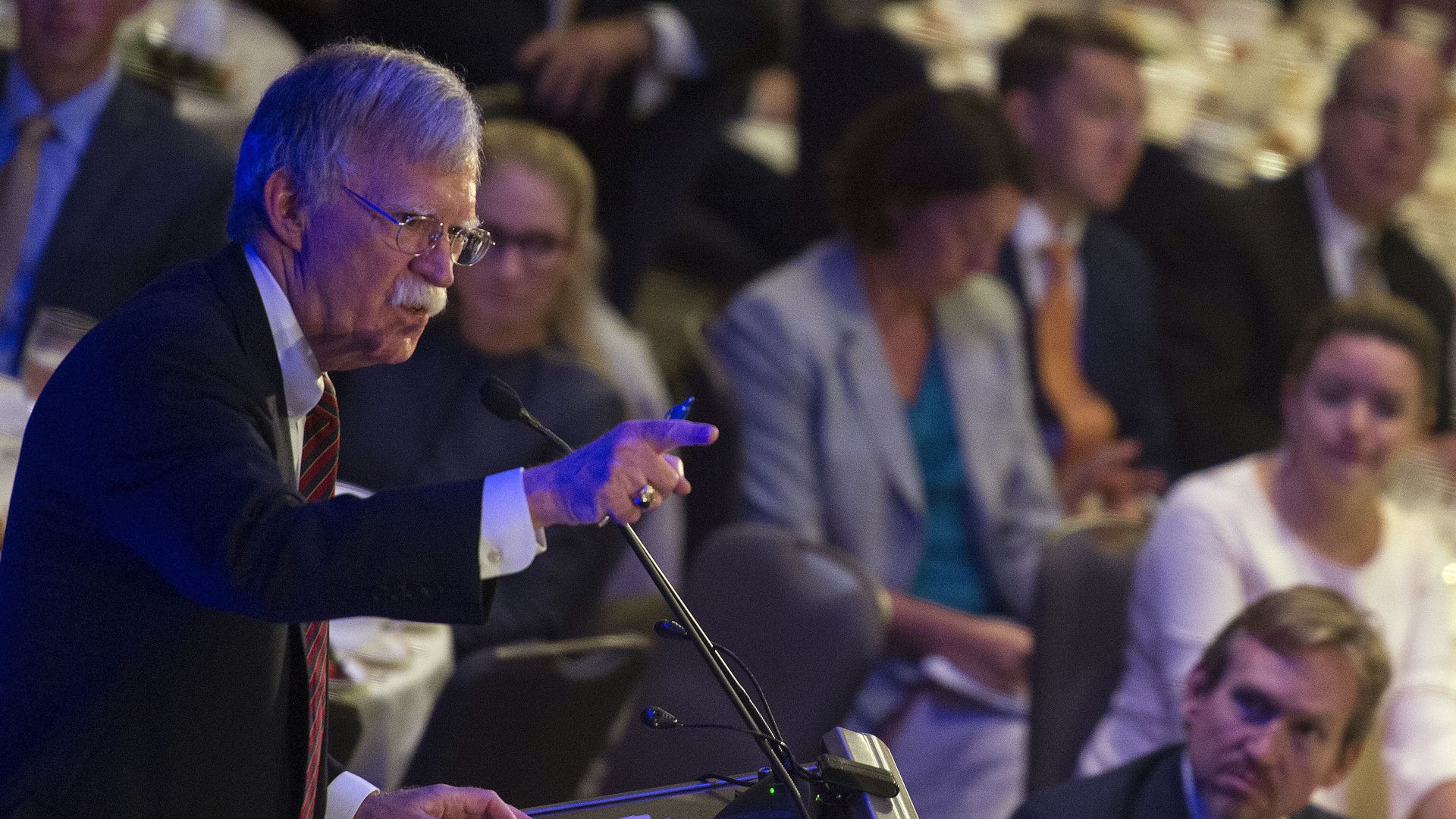 US National Security Advisor, John Bolton, speaks to the Federalist Society in Washington DC