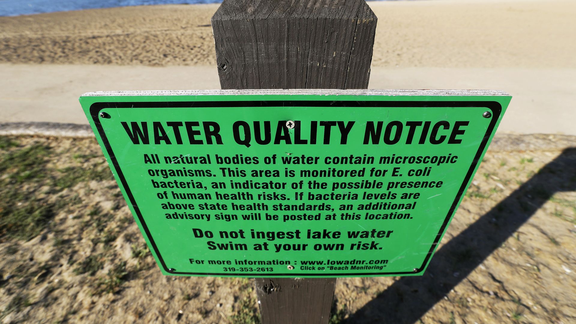 A photo of a water quality notice.