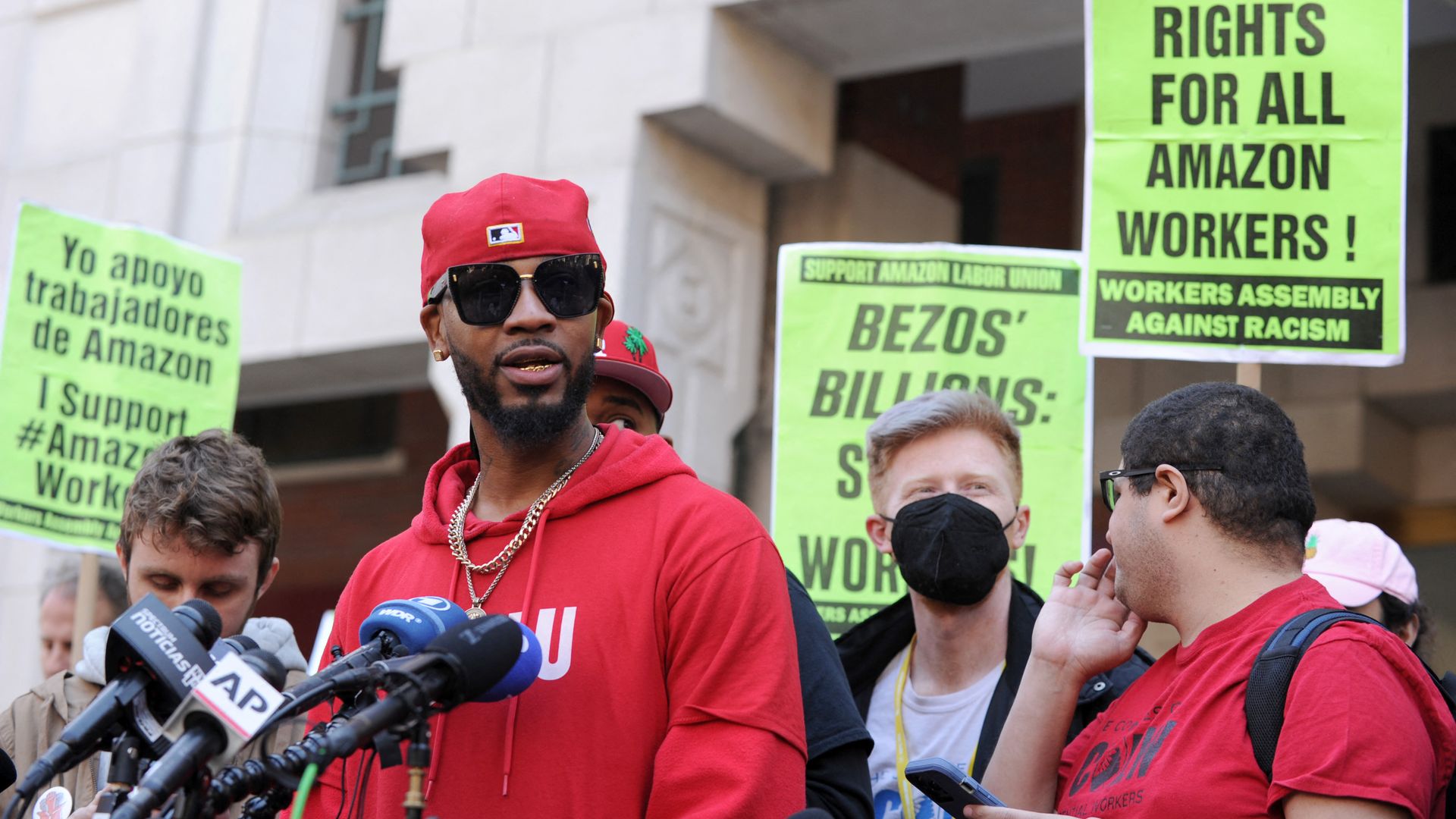 Christian Smalls, organizer of the Amazon Labor Union, in New York City on April 1.
