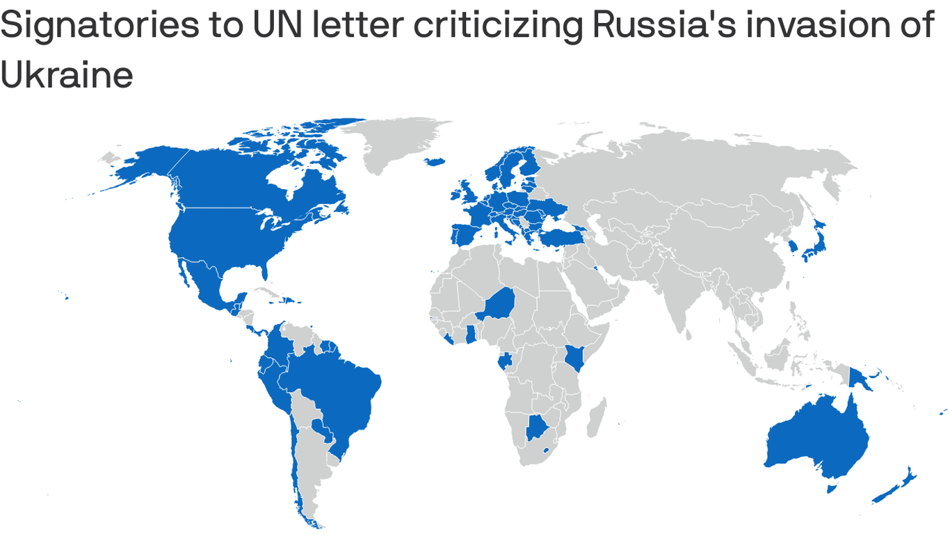 87 стран осуждают вторжение России в Украину в ООН