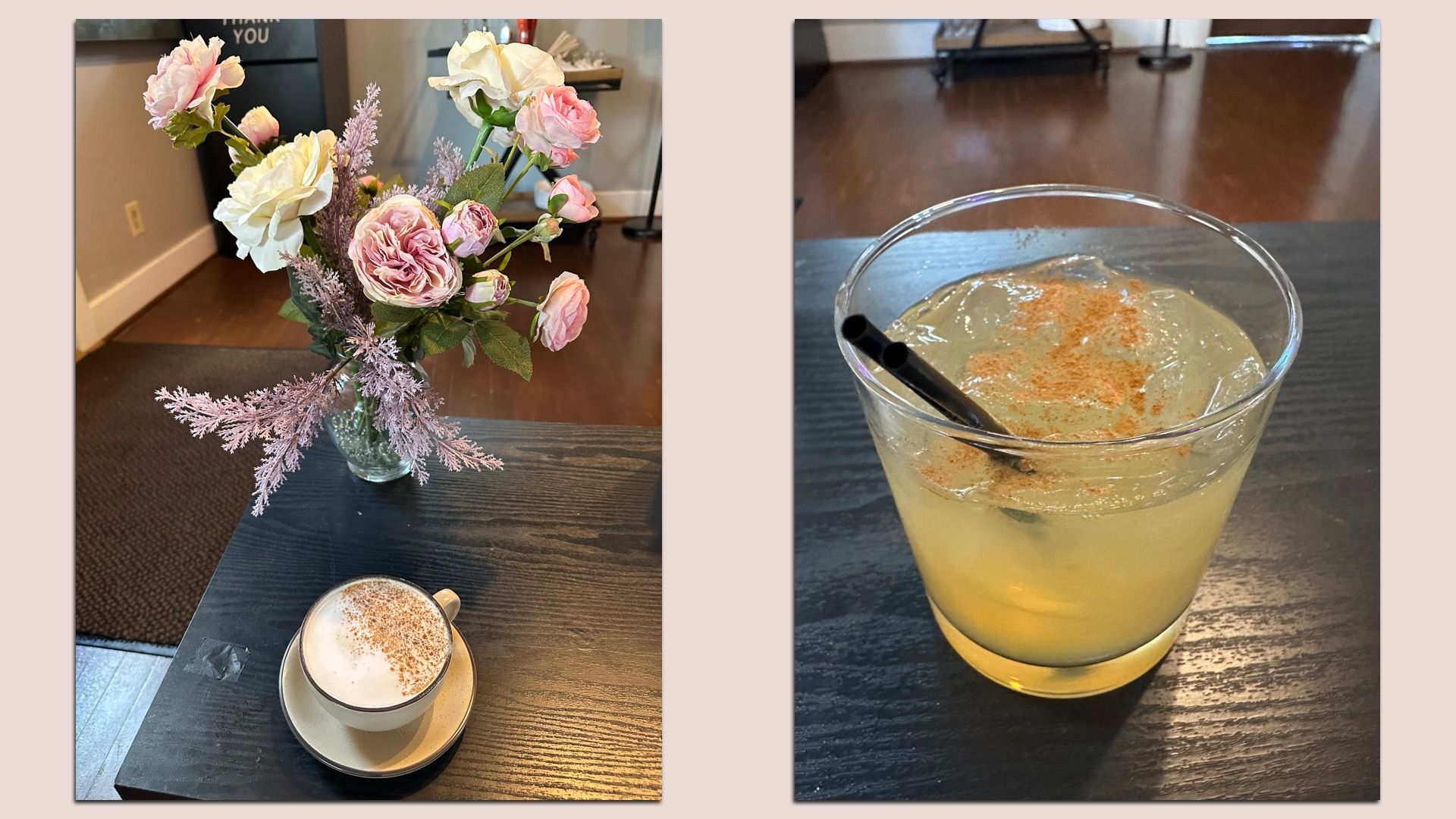 photos of coffee and a cocktail