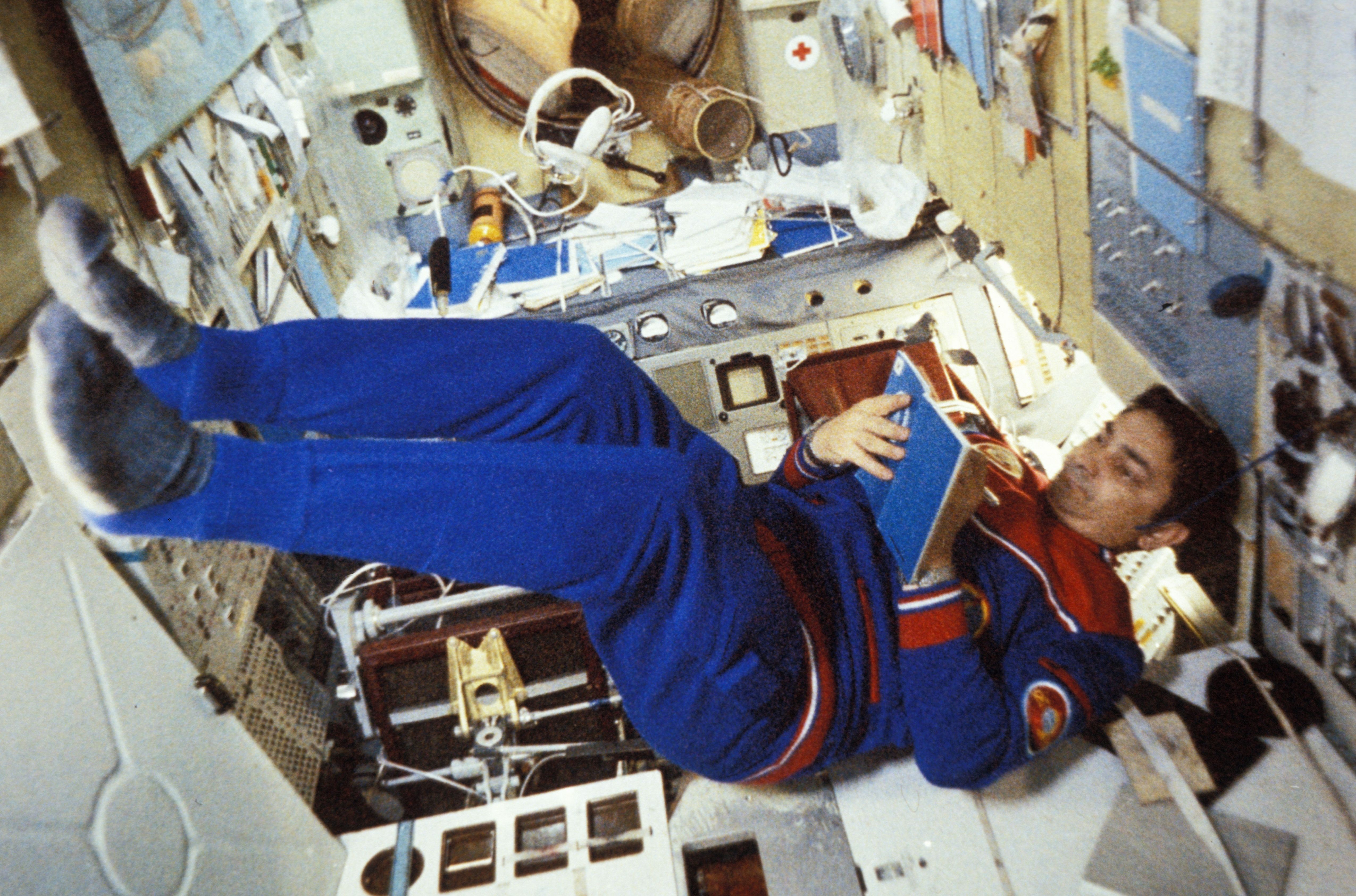 Valery bykovsky aboard the salyut 6 space station.
