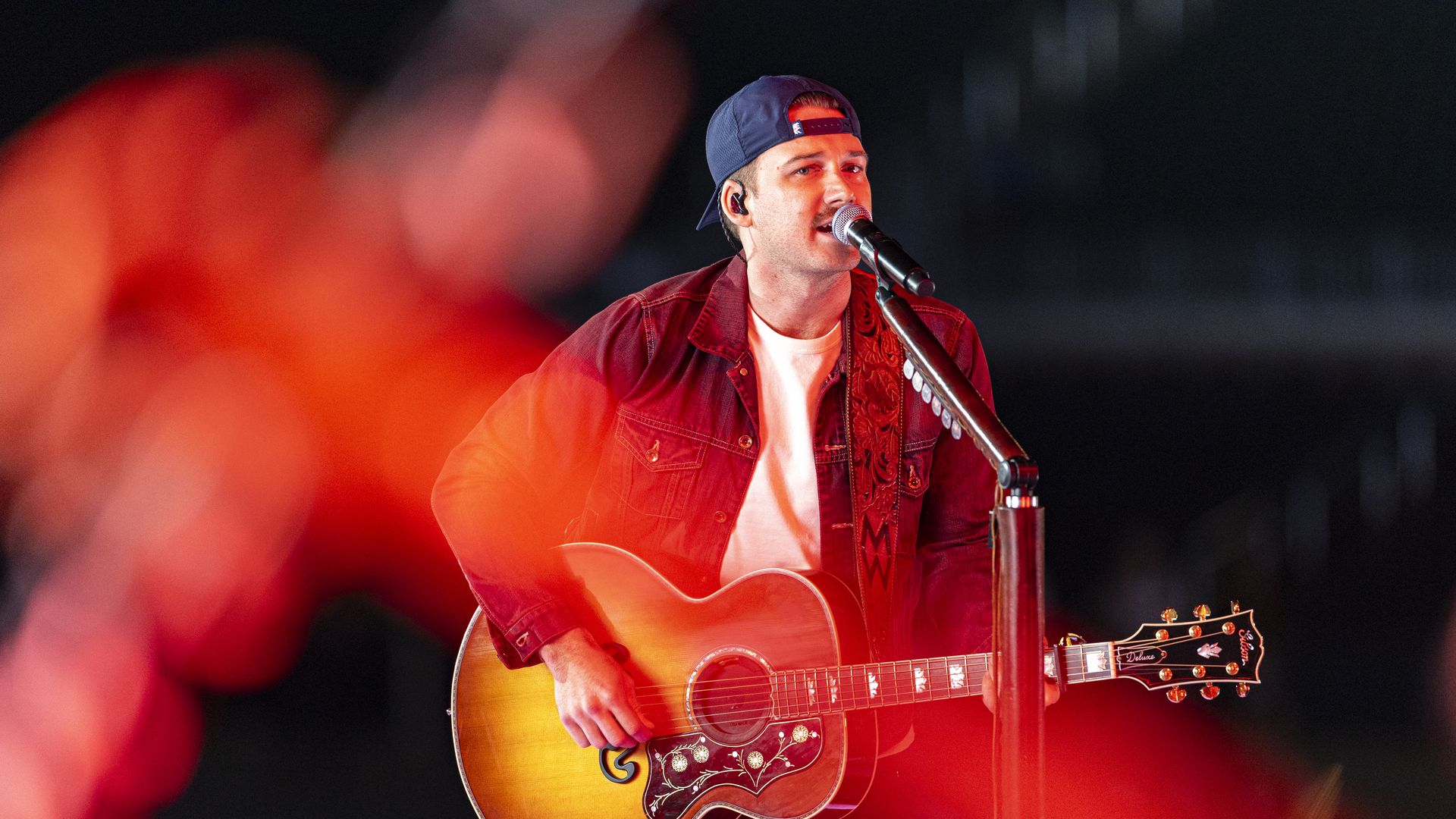 Morgan Wallen performs the song "'98 Braves" at the 2023 Billboard Music Awards at Truist Park in Atlanta, Georgia. The show airs on November 19, 2023