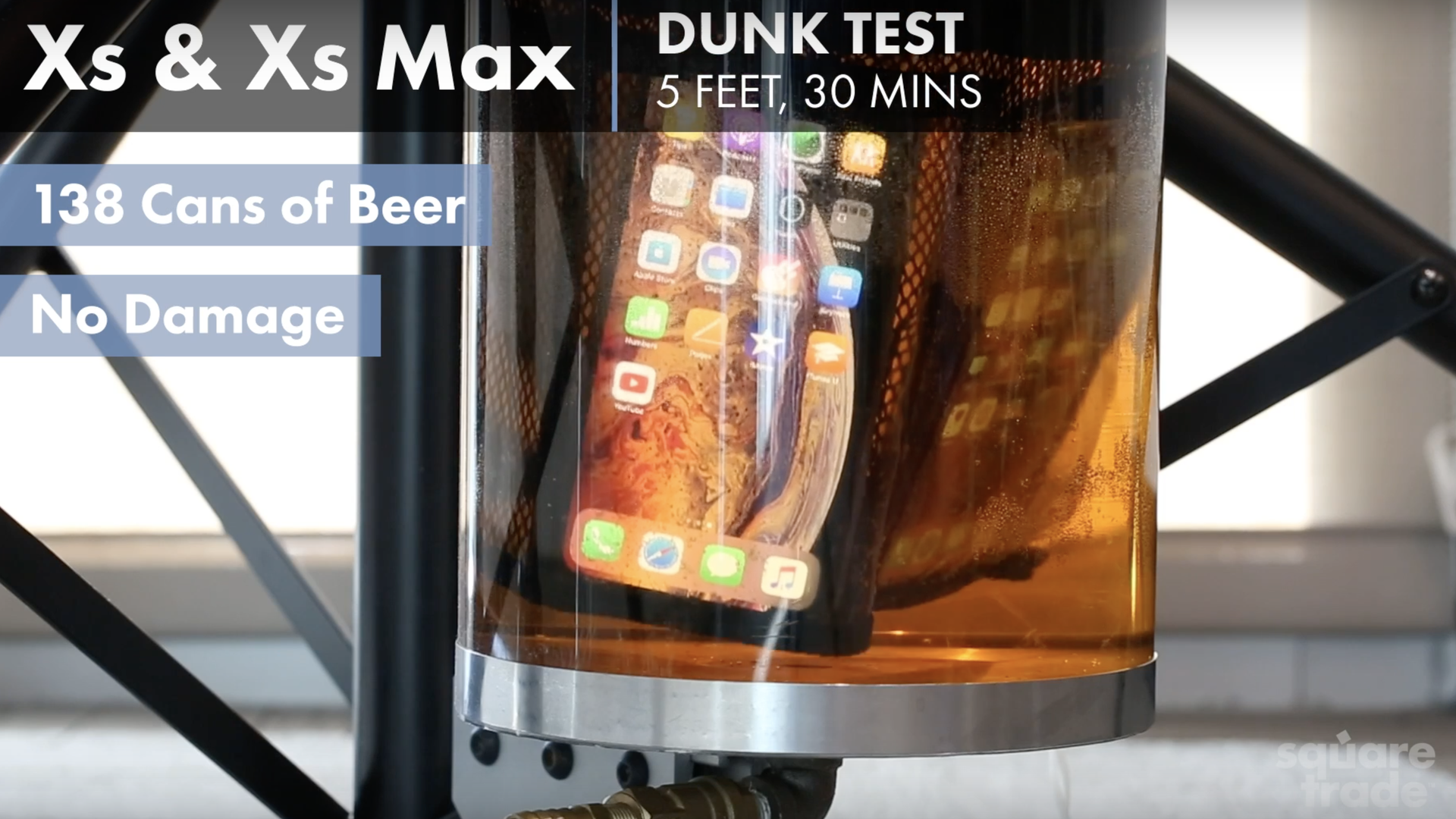 The iPhone XS survived a half an hour soaked in Pabst Blue Ribbon unscathed. 