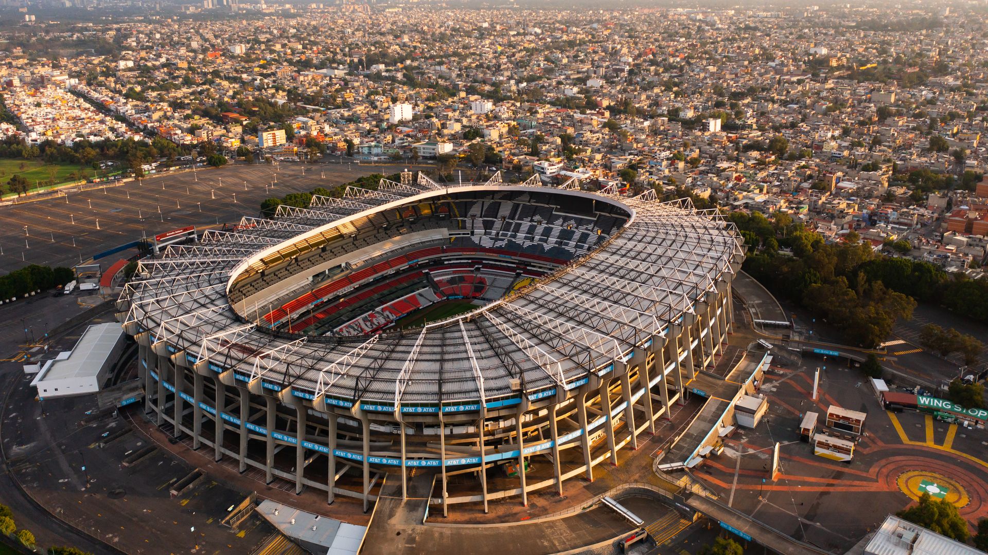 Aerial view of Azteca Stadium on June 17, 2022 in Mexico City, Mexico.