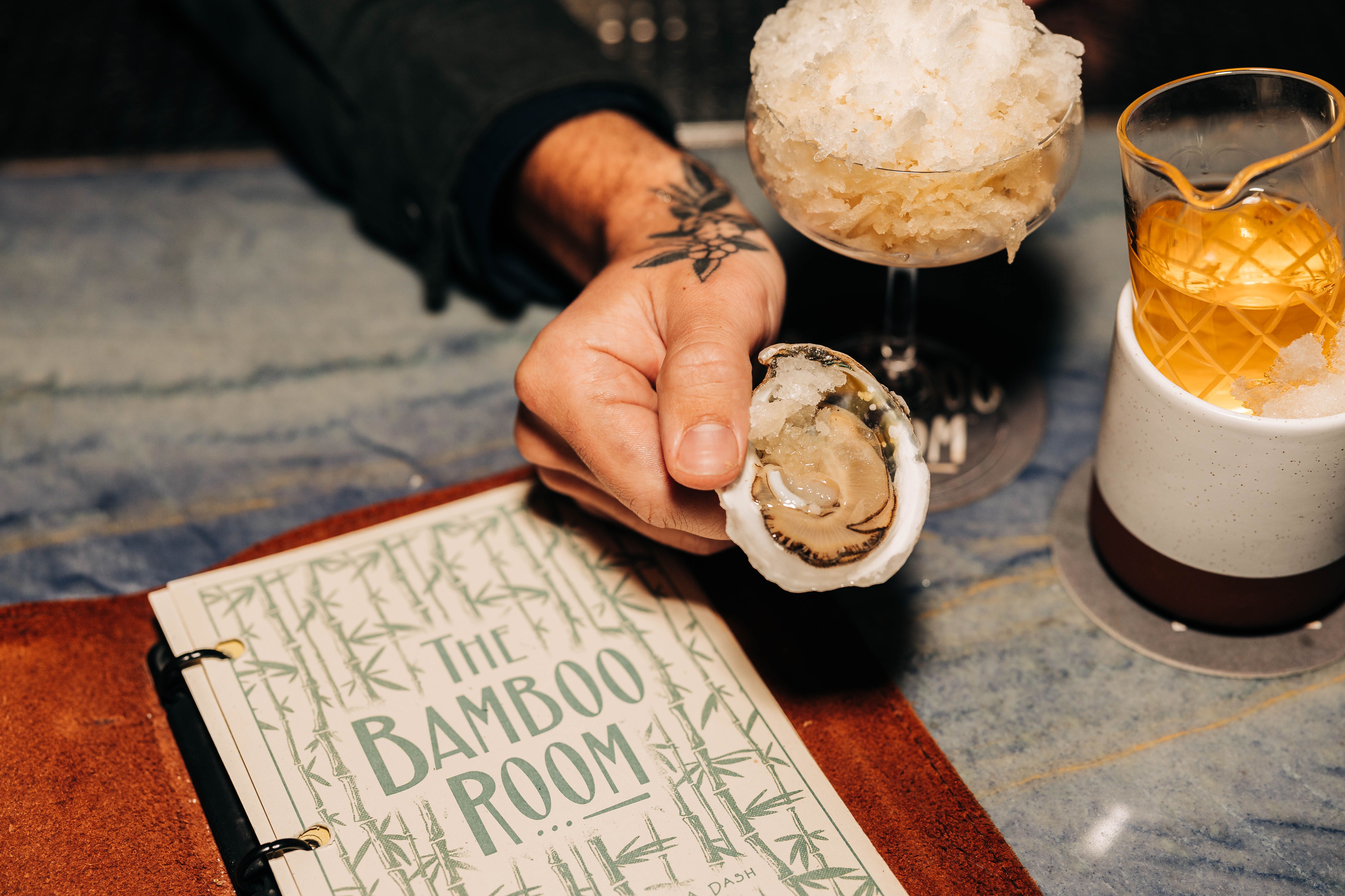 oyster and a cocktail