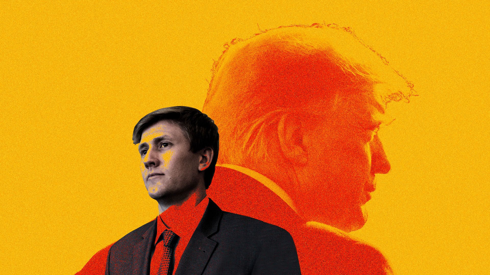 This is an illustration of Nick Ayers, Mike Pence's chief of staff