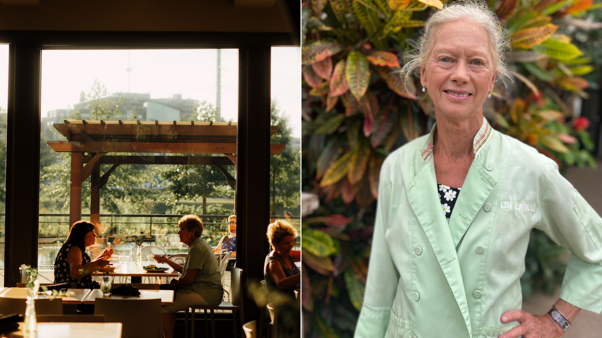 Photos of Lisa LaVell and  Trellis Cafe.