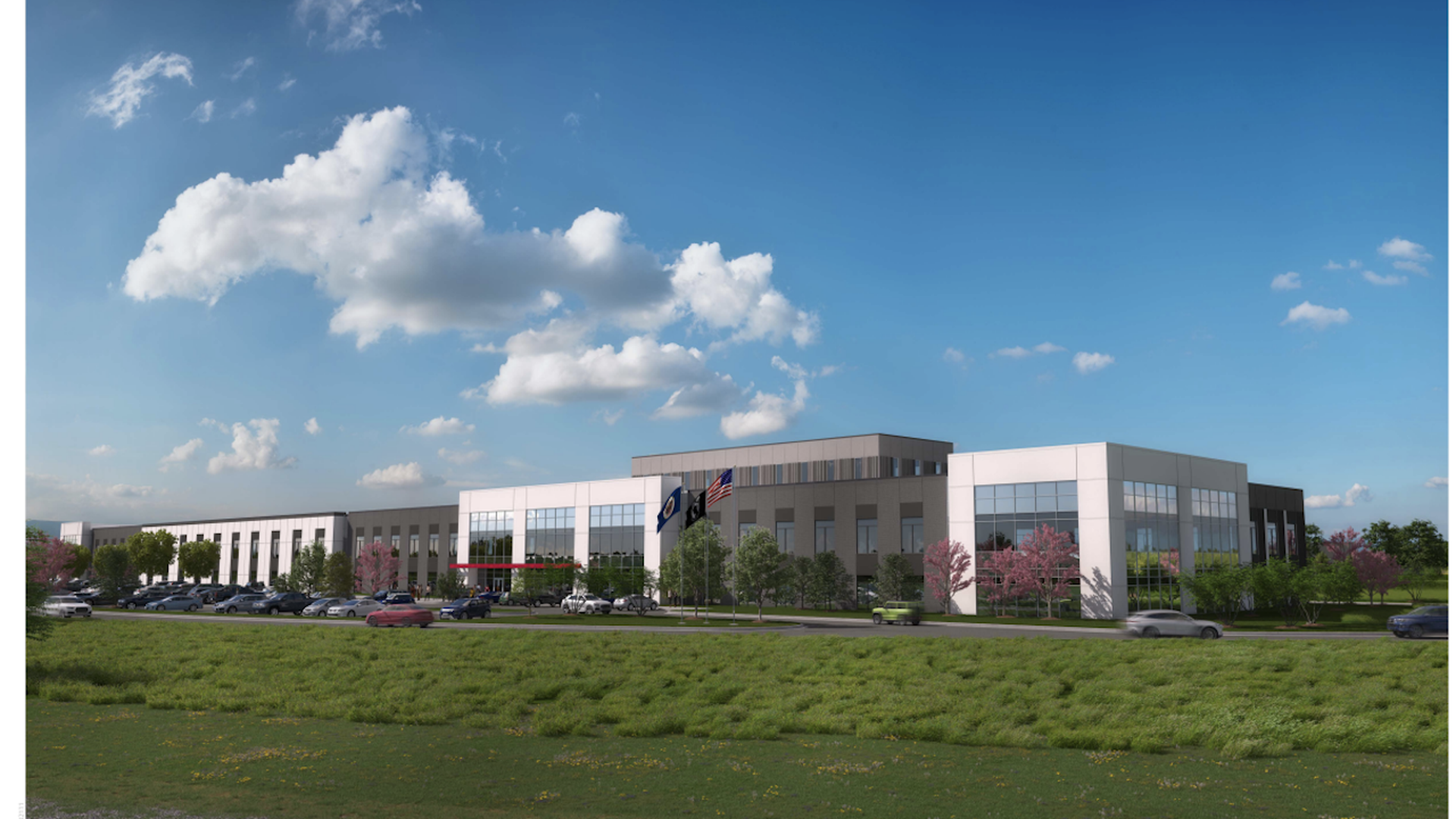 A rendering of a building