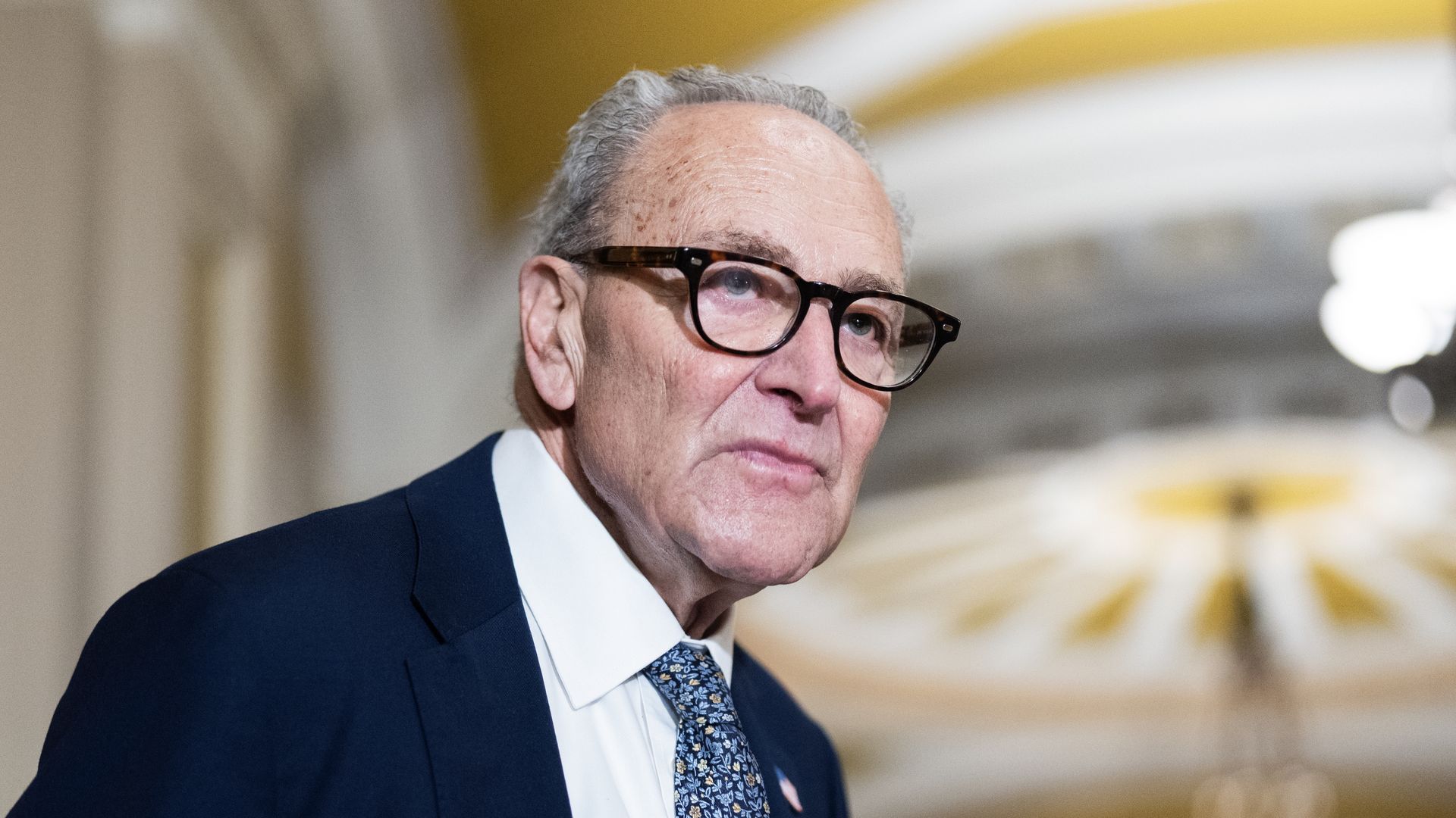 Senate Minority Leader Senate Minority Leader Charles Schumer arrives for a news conference at the U.S. Capitol on Sept. 15. 