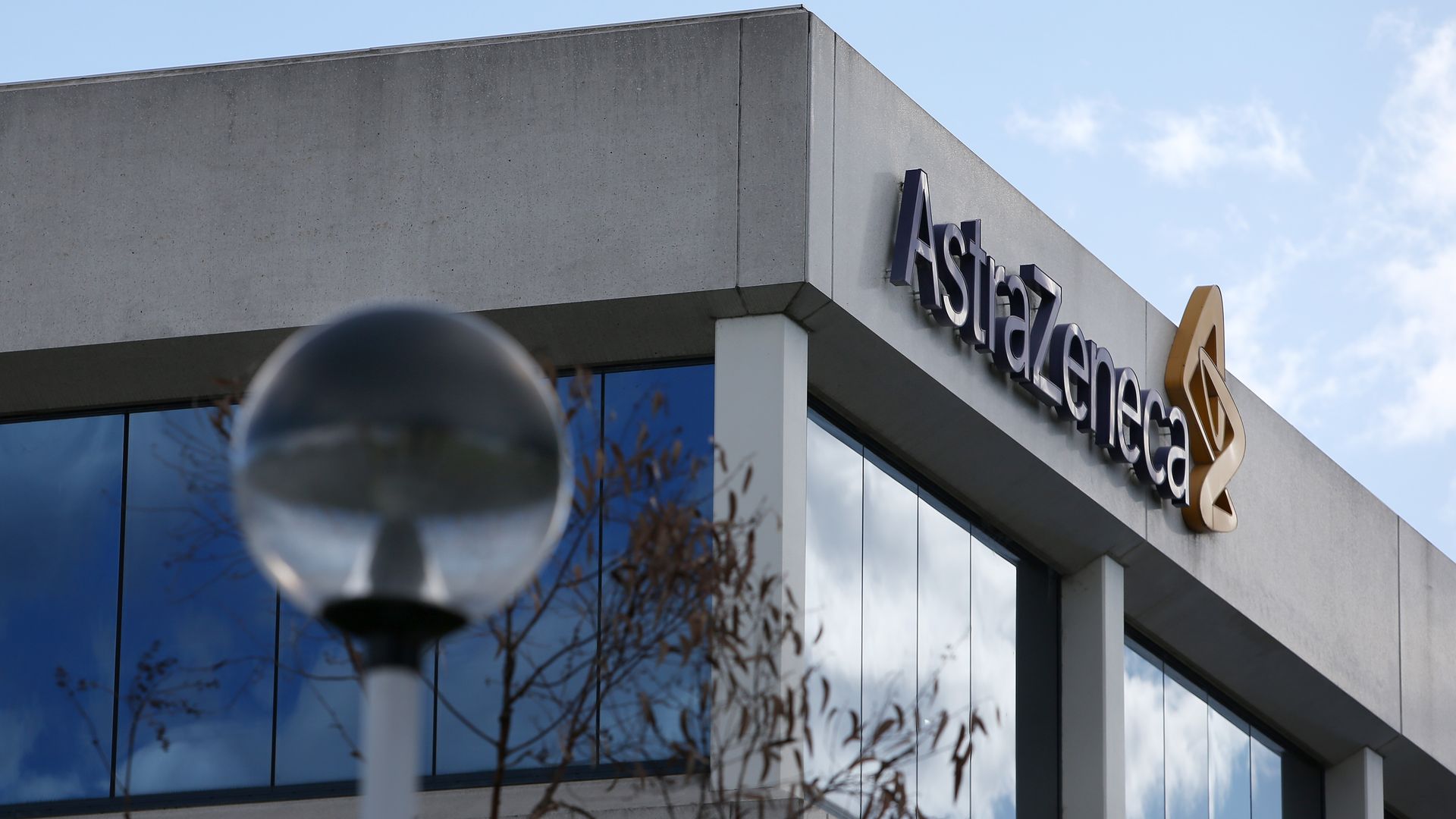 A general view of an AstraZeneca sign.