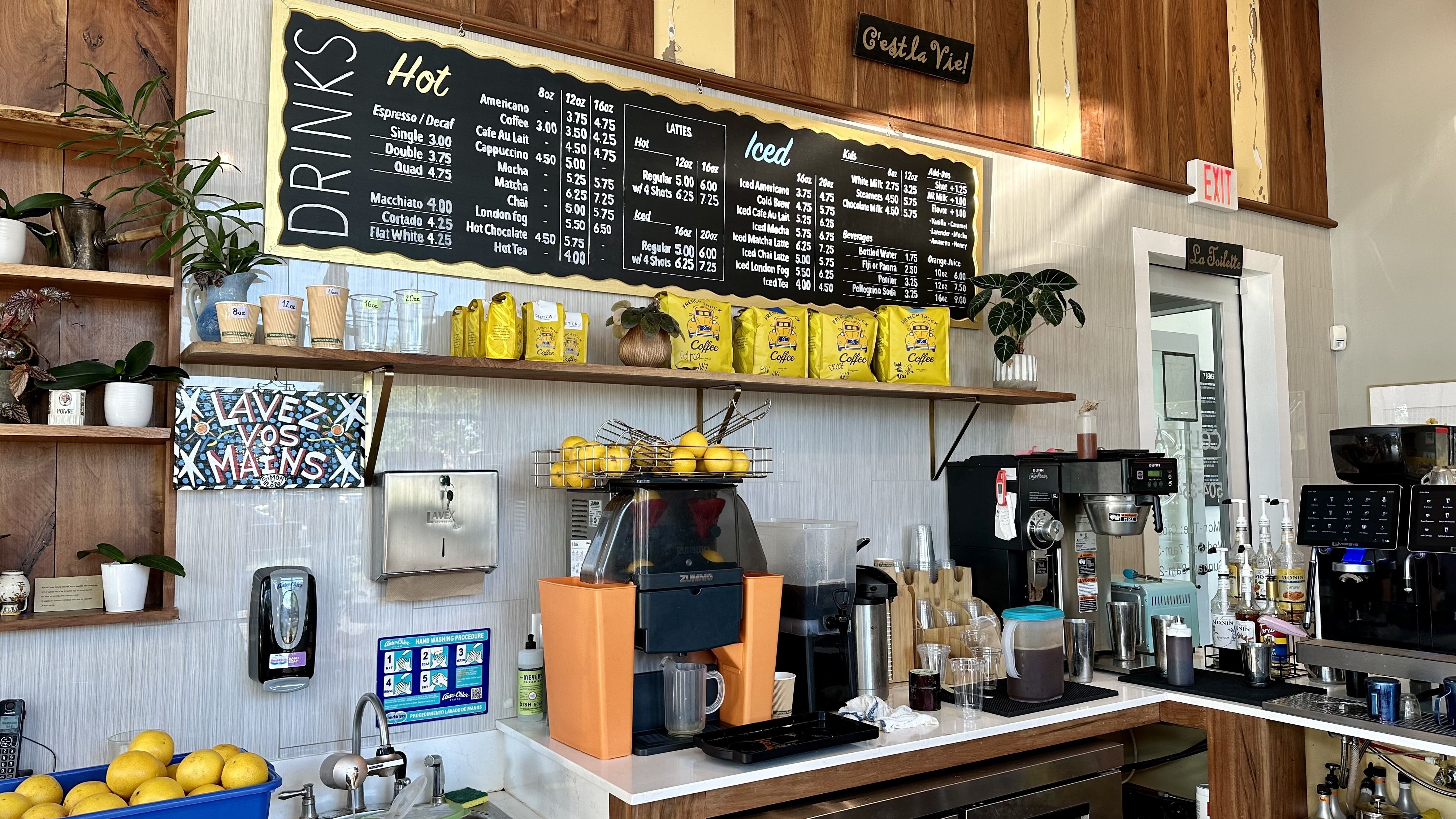 Image shows the coffee station at Celtica.