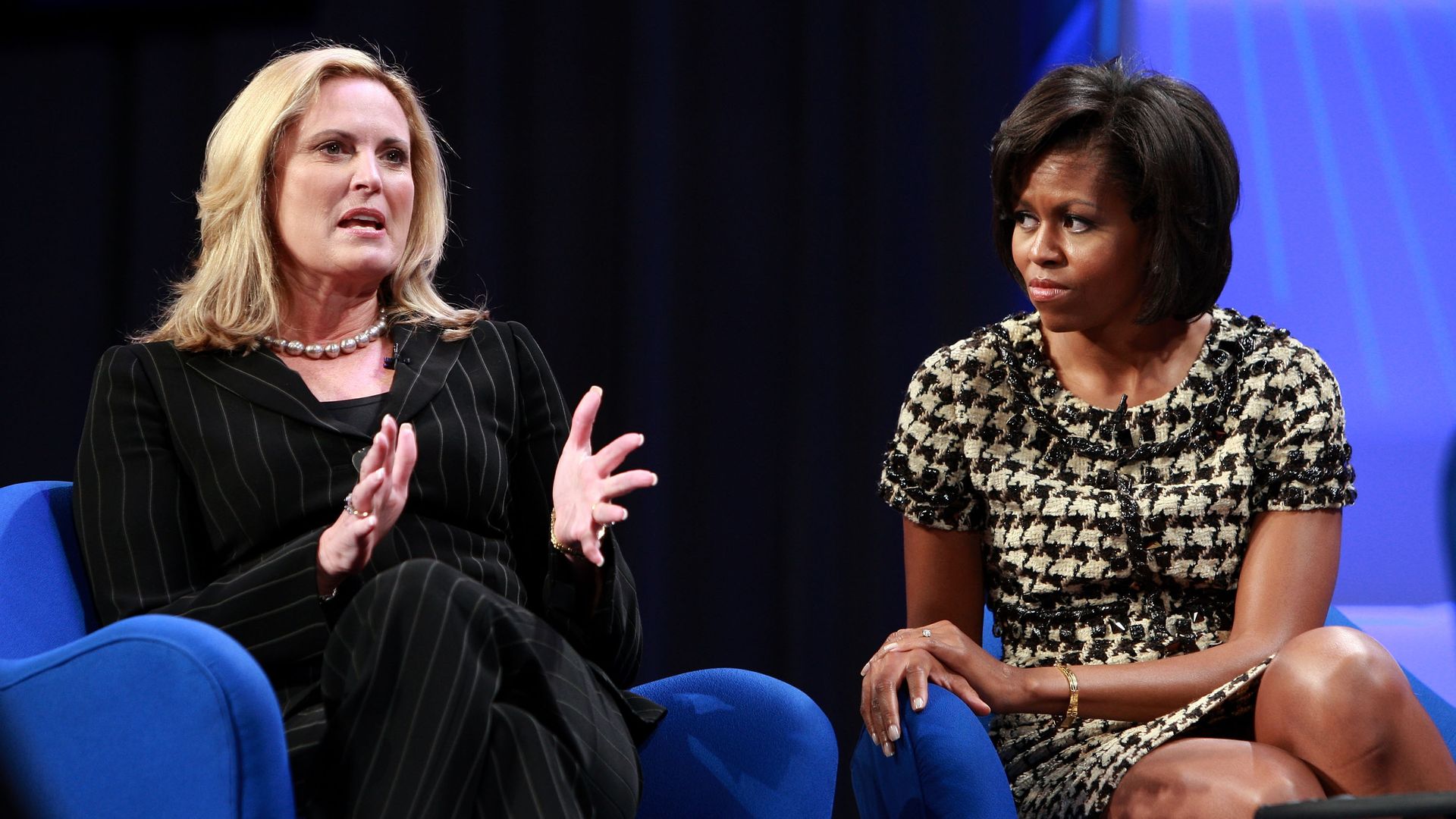 Ann Romney and Michelle Obama durning the 2007 Women's Conference.