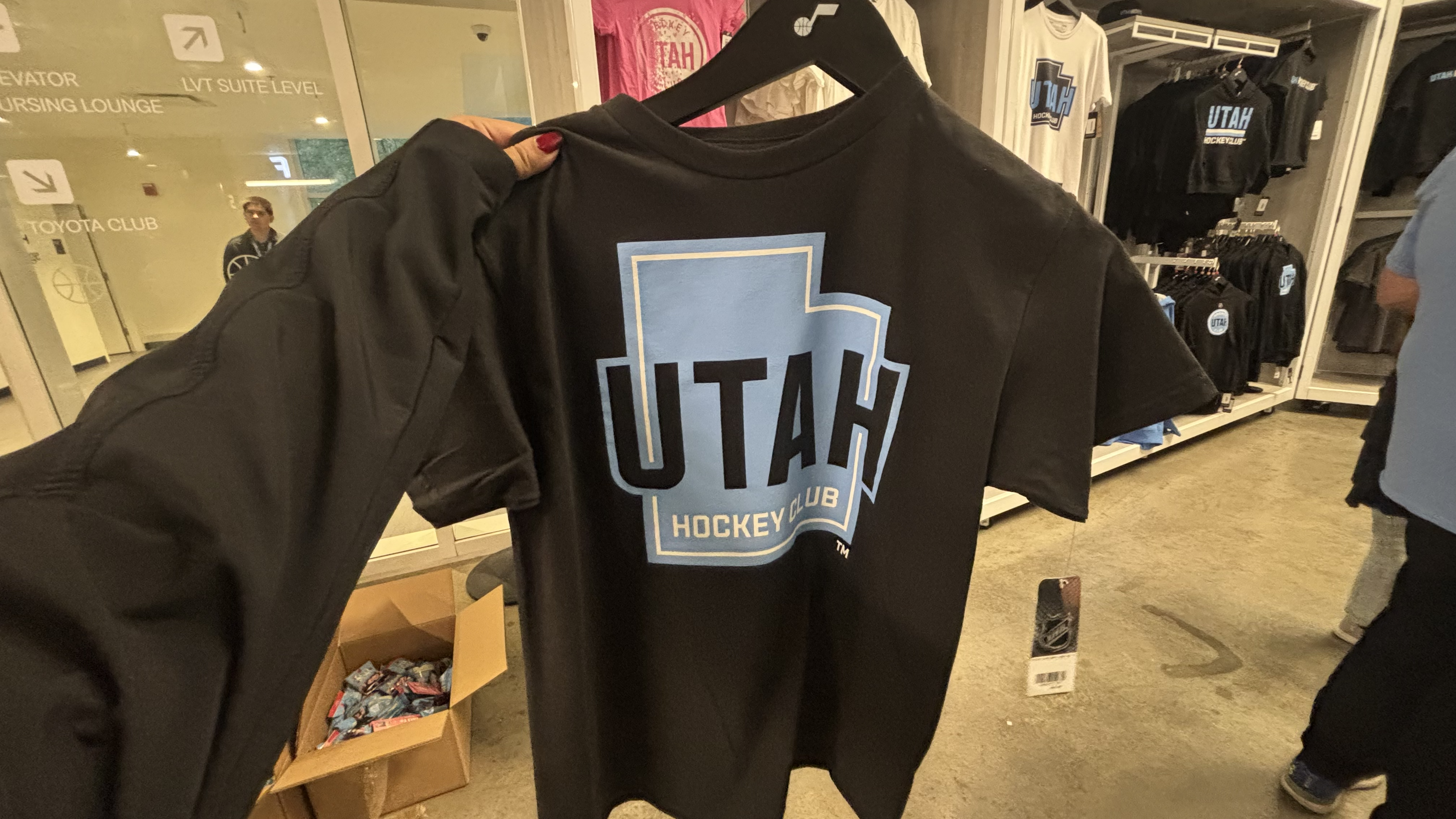 A black t-shirt that says Utah Hockey Club.