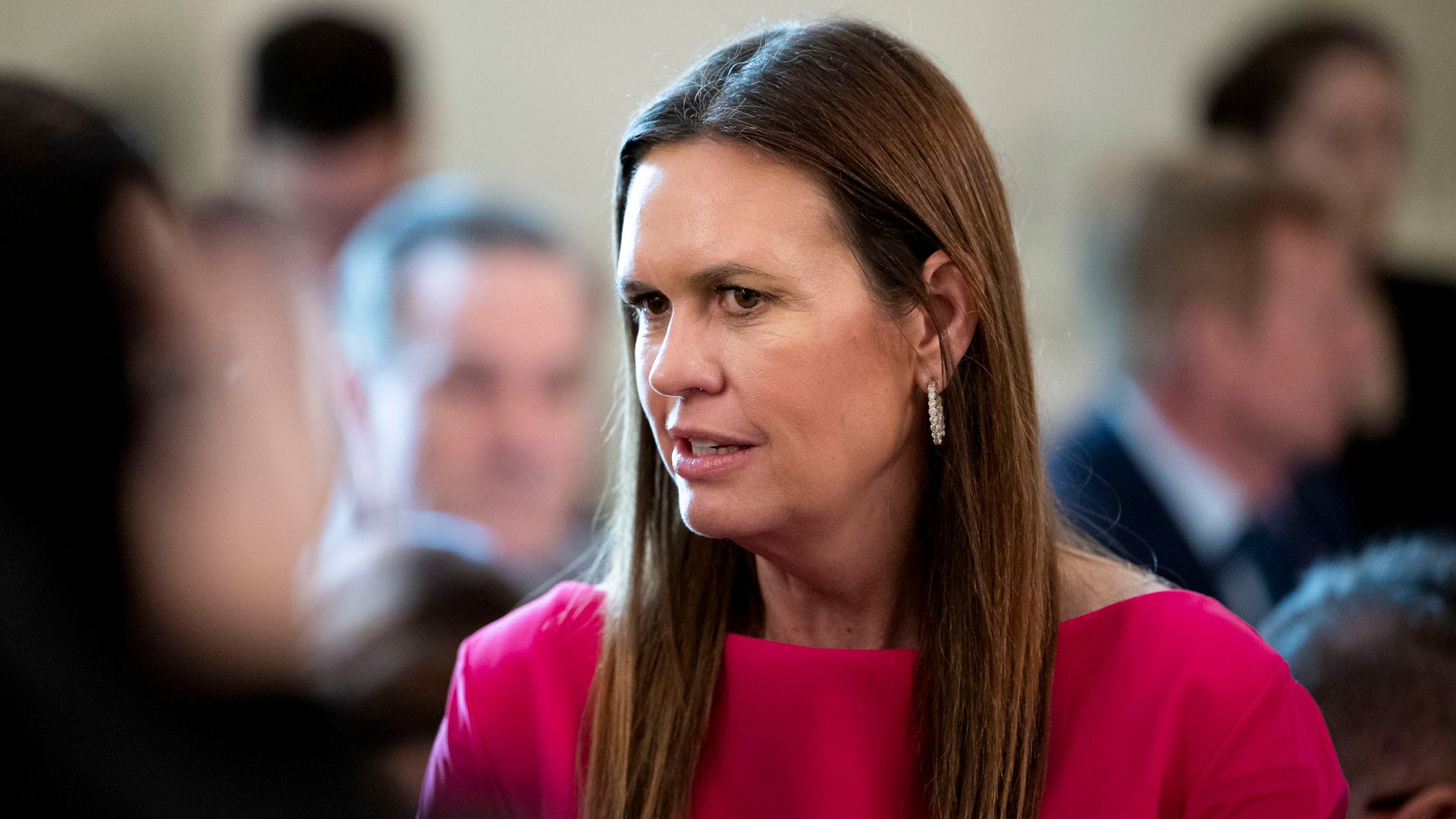 Sarah Huckabee Sanders, governor of Arkansas, during the governors working session in the State Dining Room of the White House in Washington, D.C.