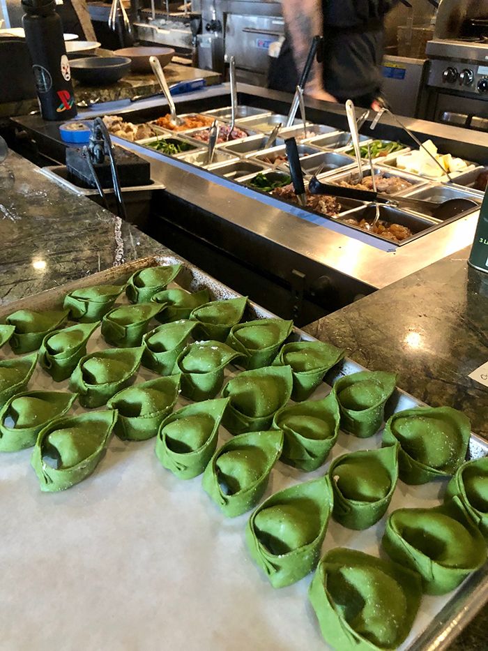 pasta in flour shop kitchen