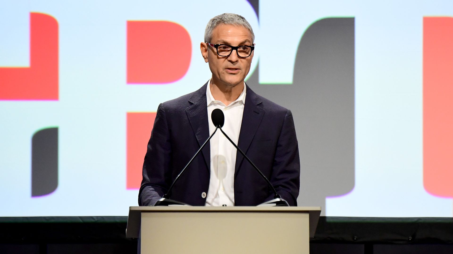 Ari Emanuel speaks at a podium