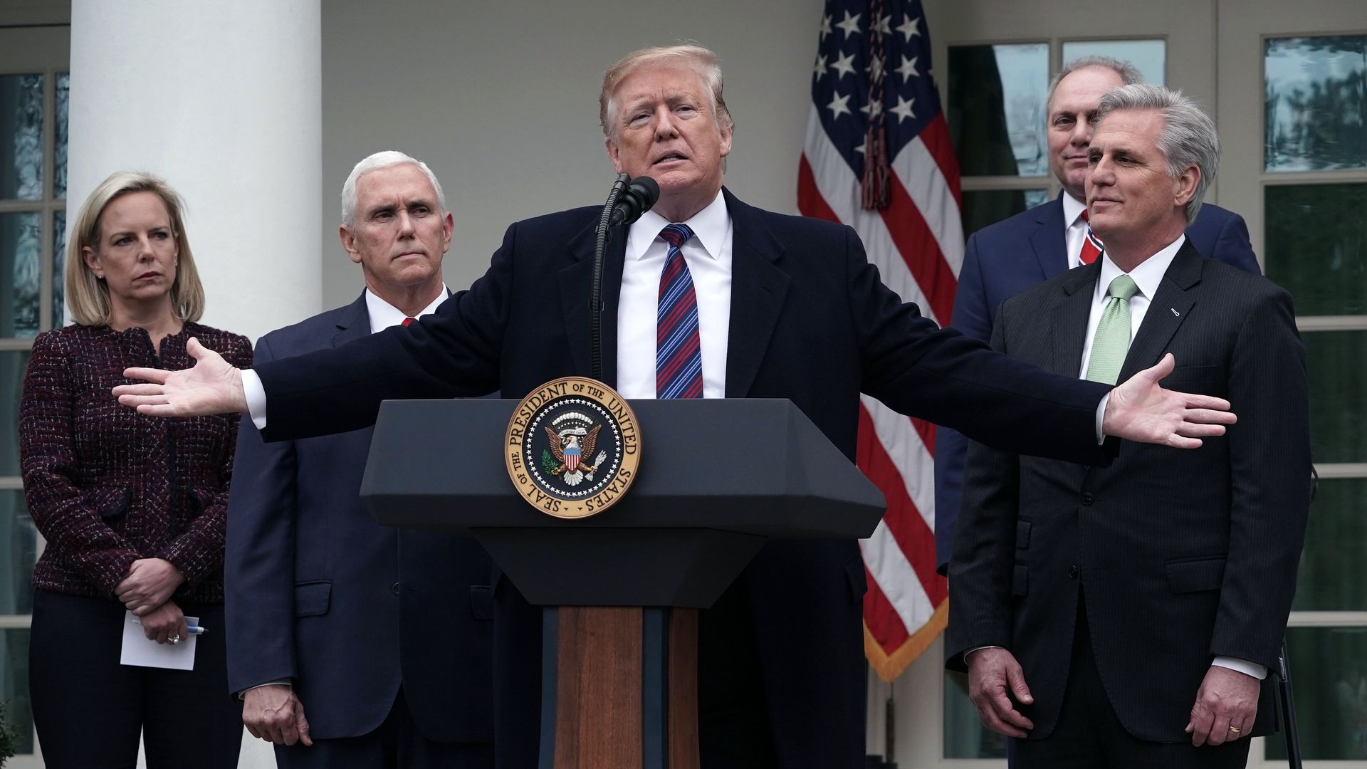 Trump with administration officials