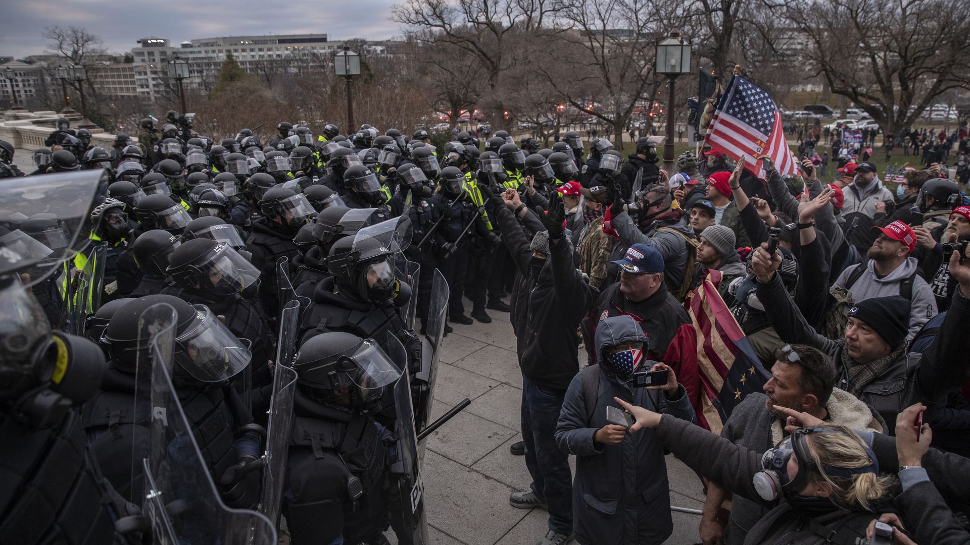 Police and rioters at the Capitol in Washington, D.C., on Jan. 6, 2021. 
