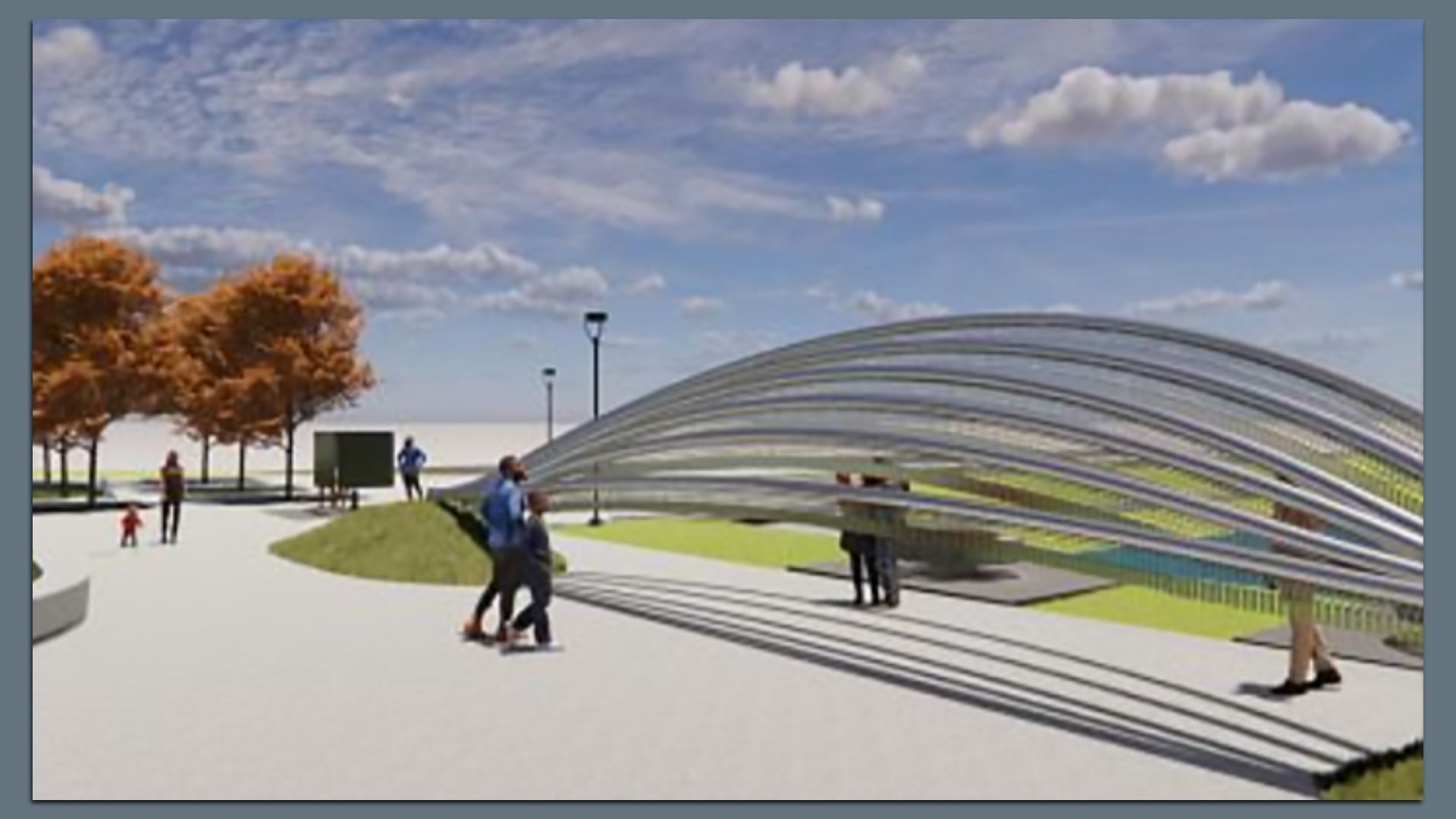 a rendering of a veterans memorial