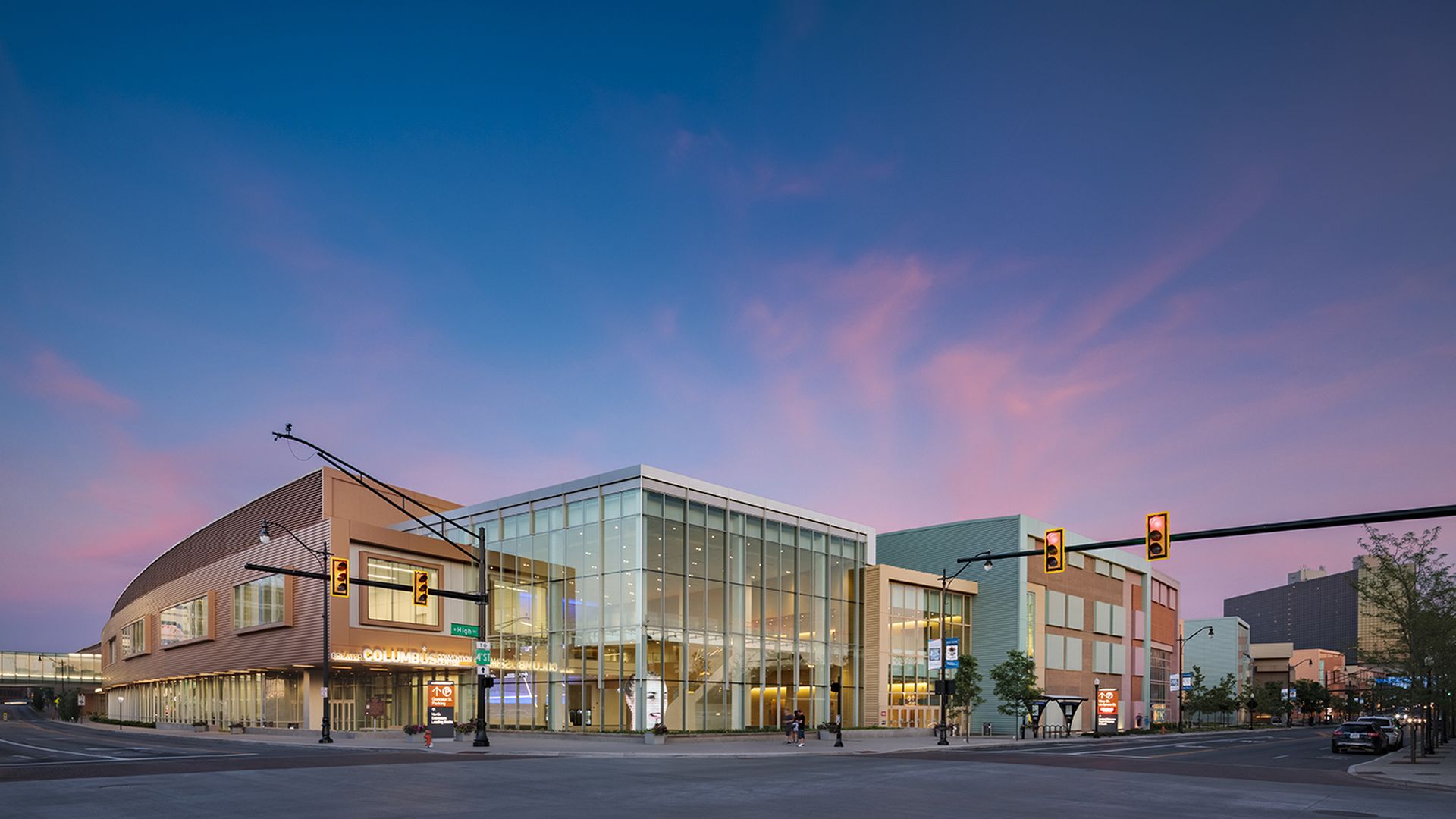 An external view of the Greater Columbus Convention Center