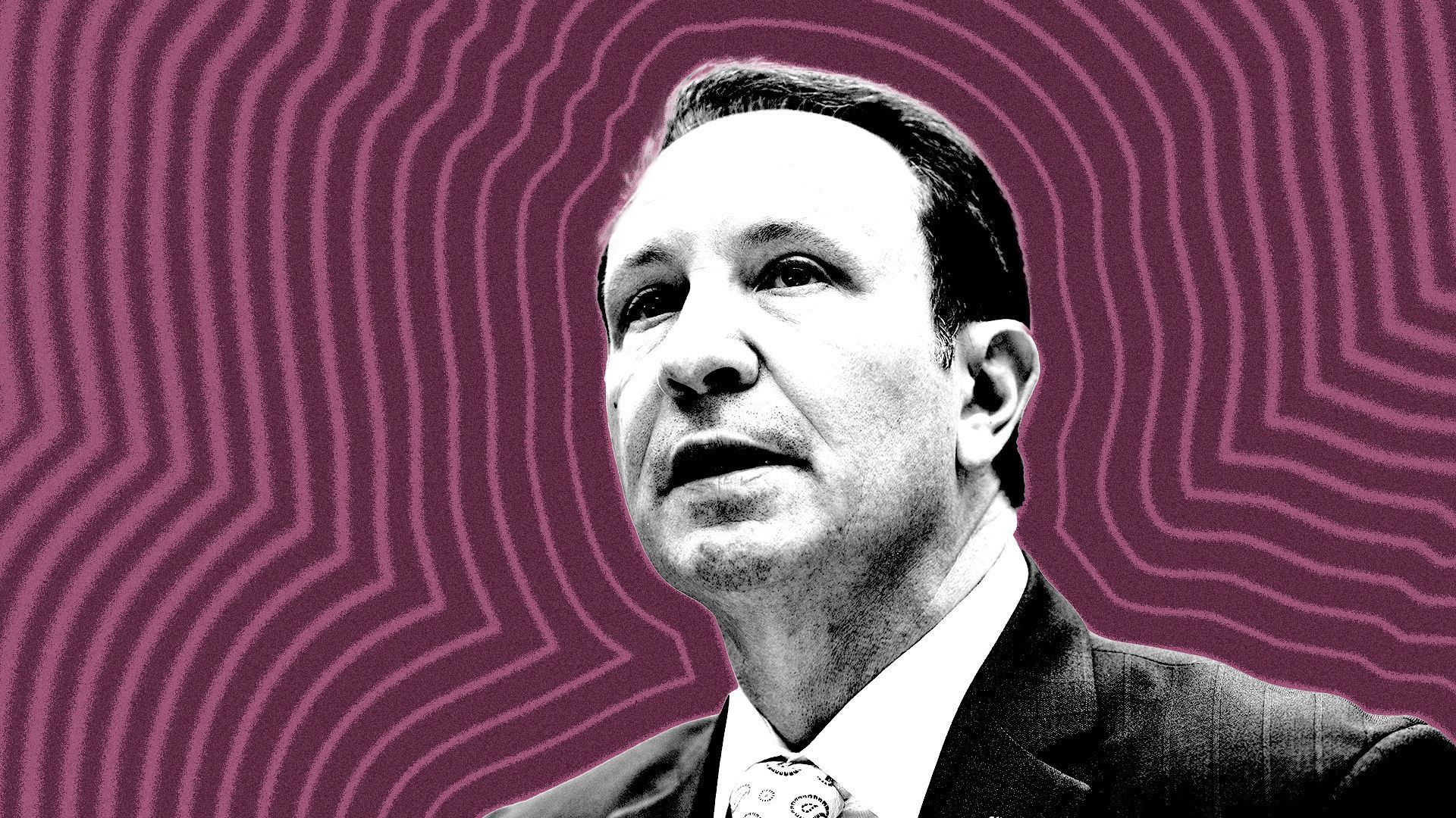 Photo illustration of Louisiana Gov. Jeff Landry with lines radiating from him.