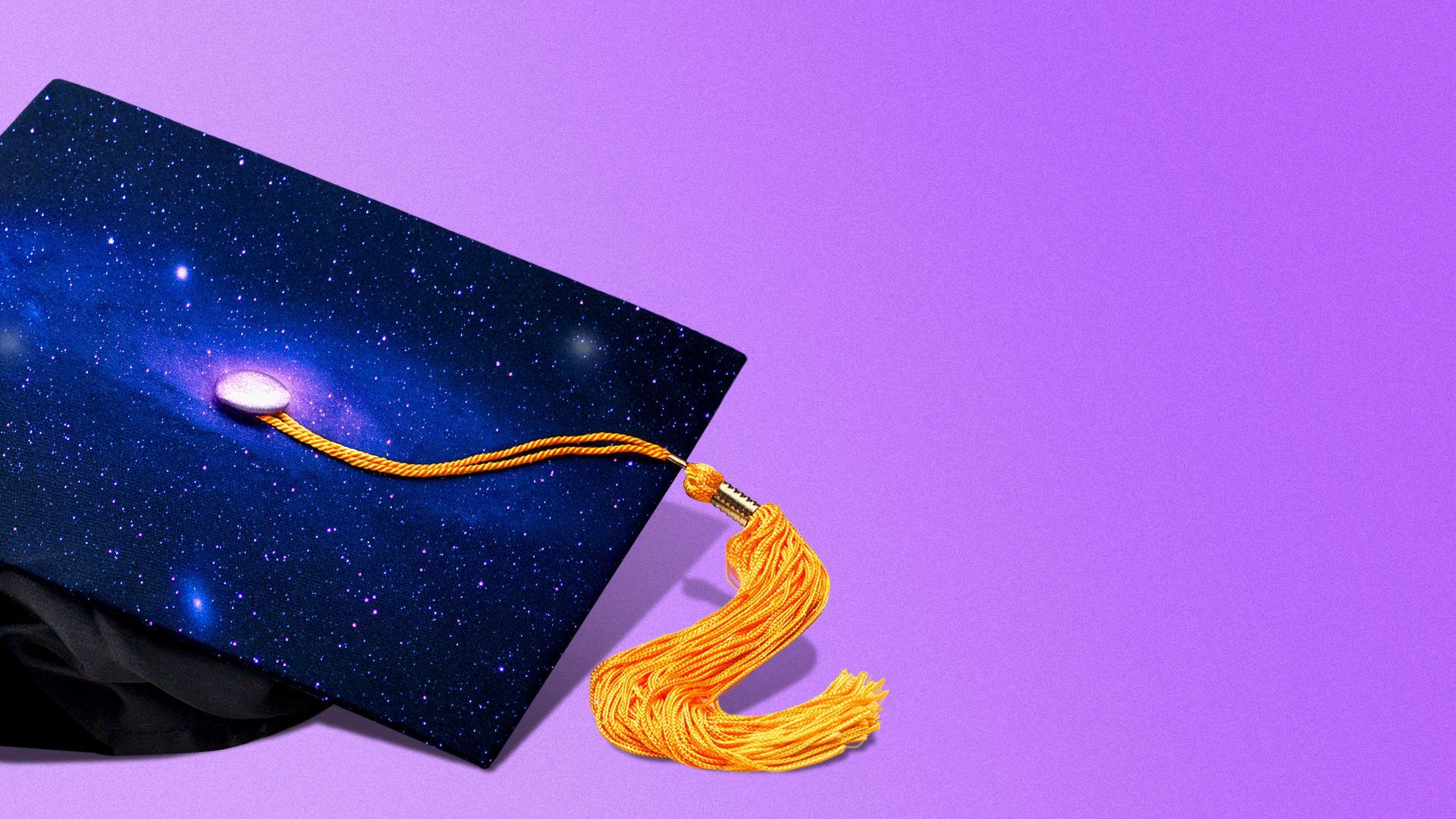 Illustration of a mortar board with a galaxy pattern on top