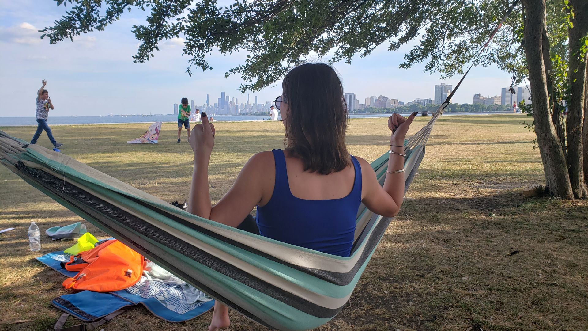 Woman on a hammock
