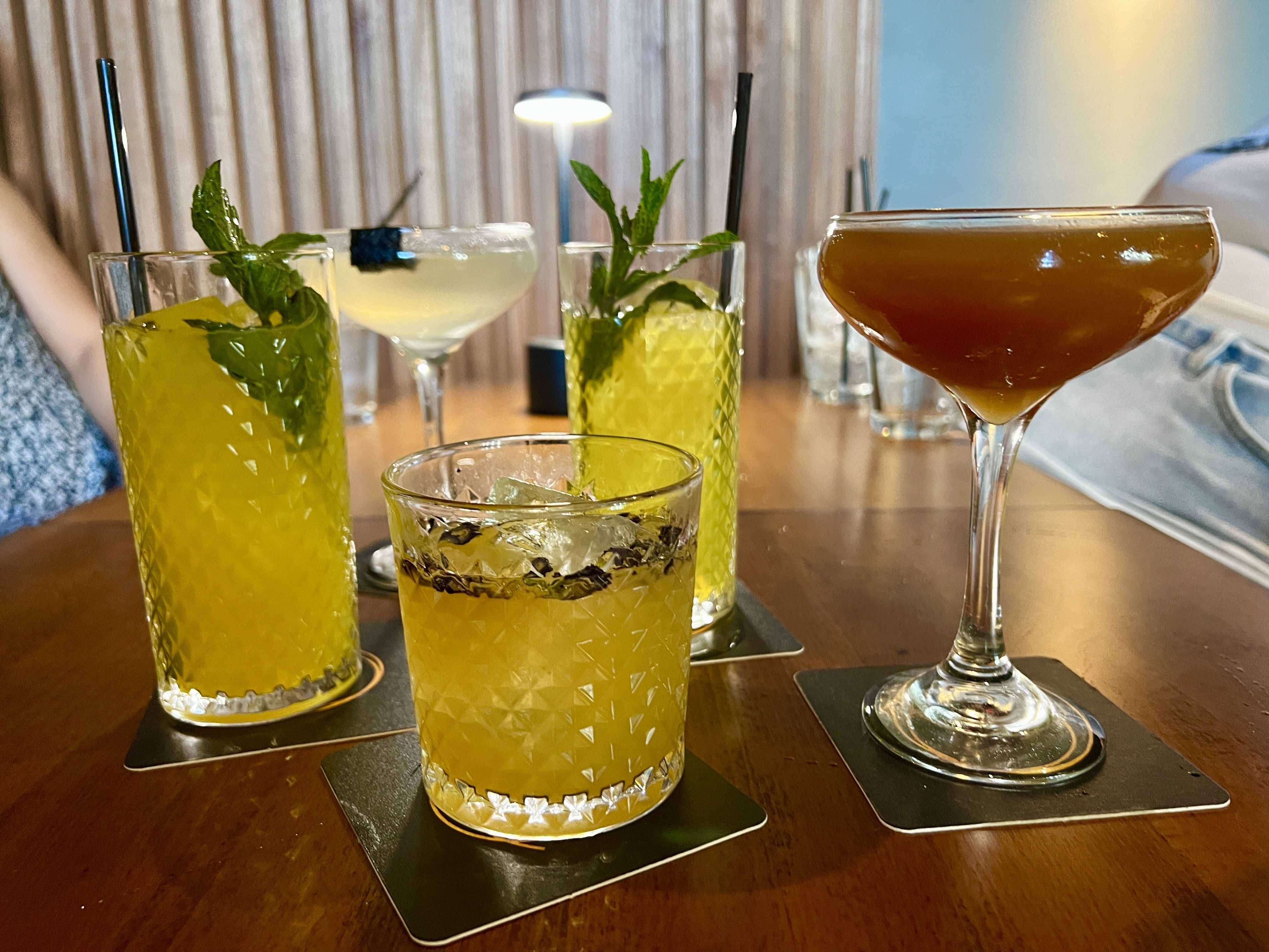 five different cocktails