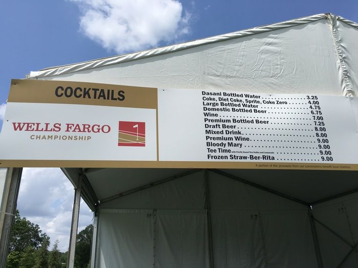 cocktail prices wells fargo golf