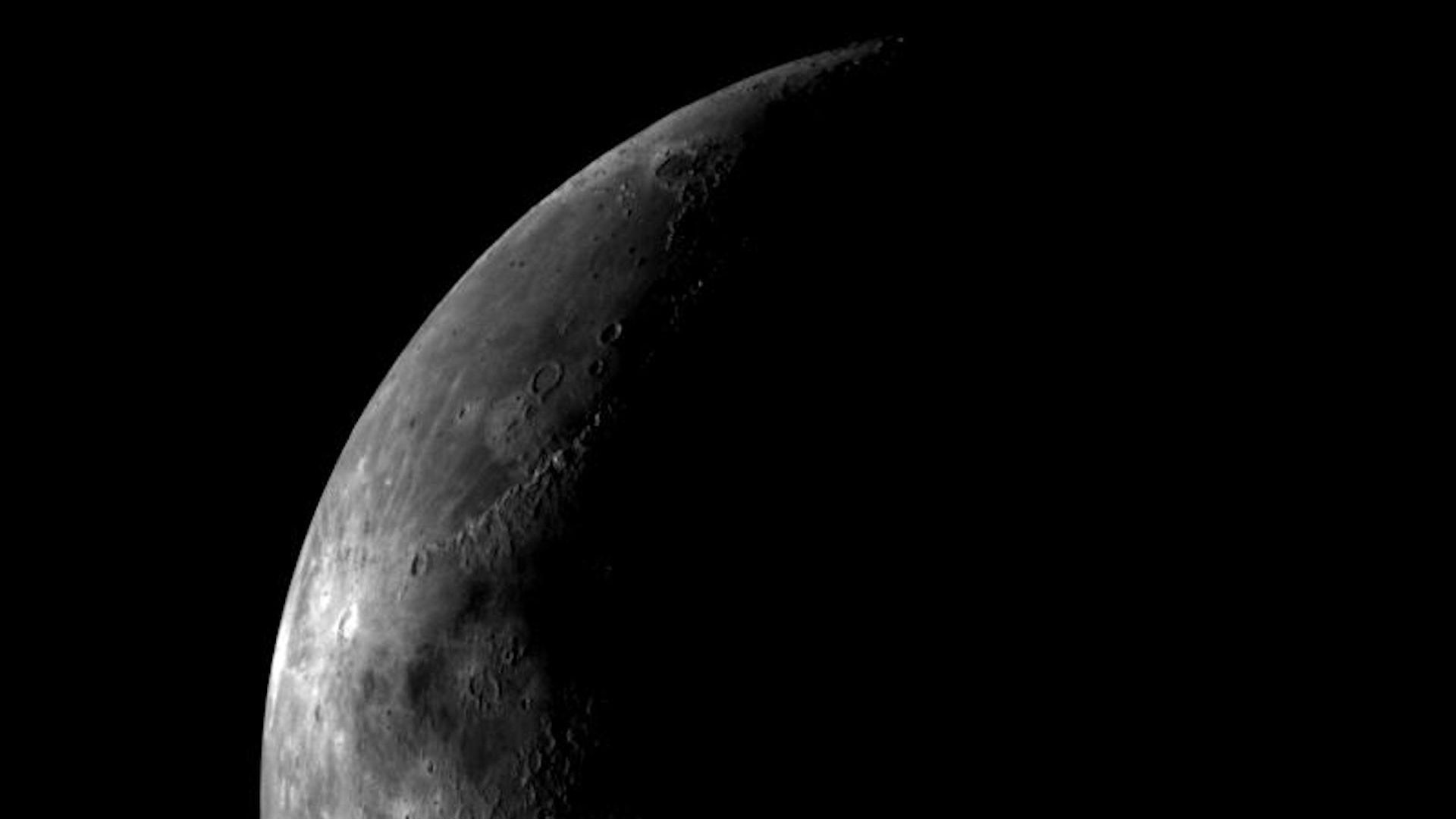 The Moon in crescent.