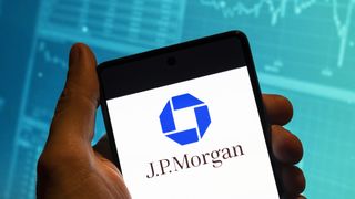 تصویری از لوگوی بانک سرمایه گذاری چند ملیتی آمریکایی و شرکت خدمات مالی JP Morgan