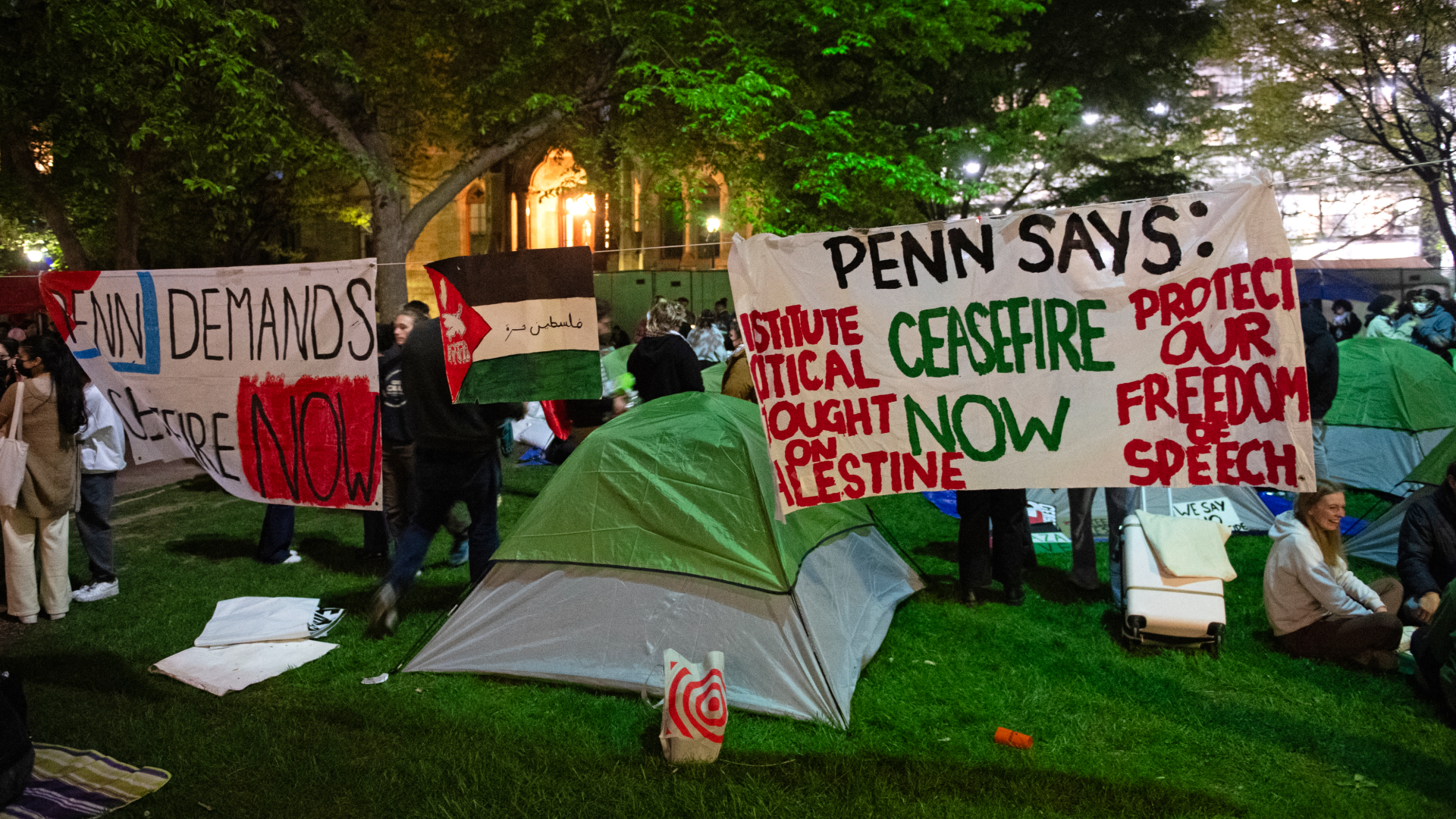 A pro-Palestinian protest at the University of Pennsylvania
