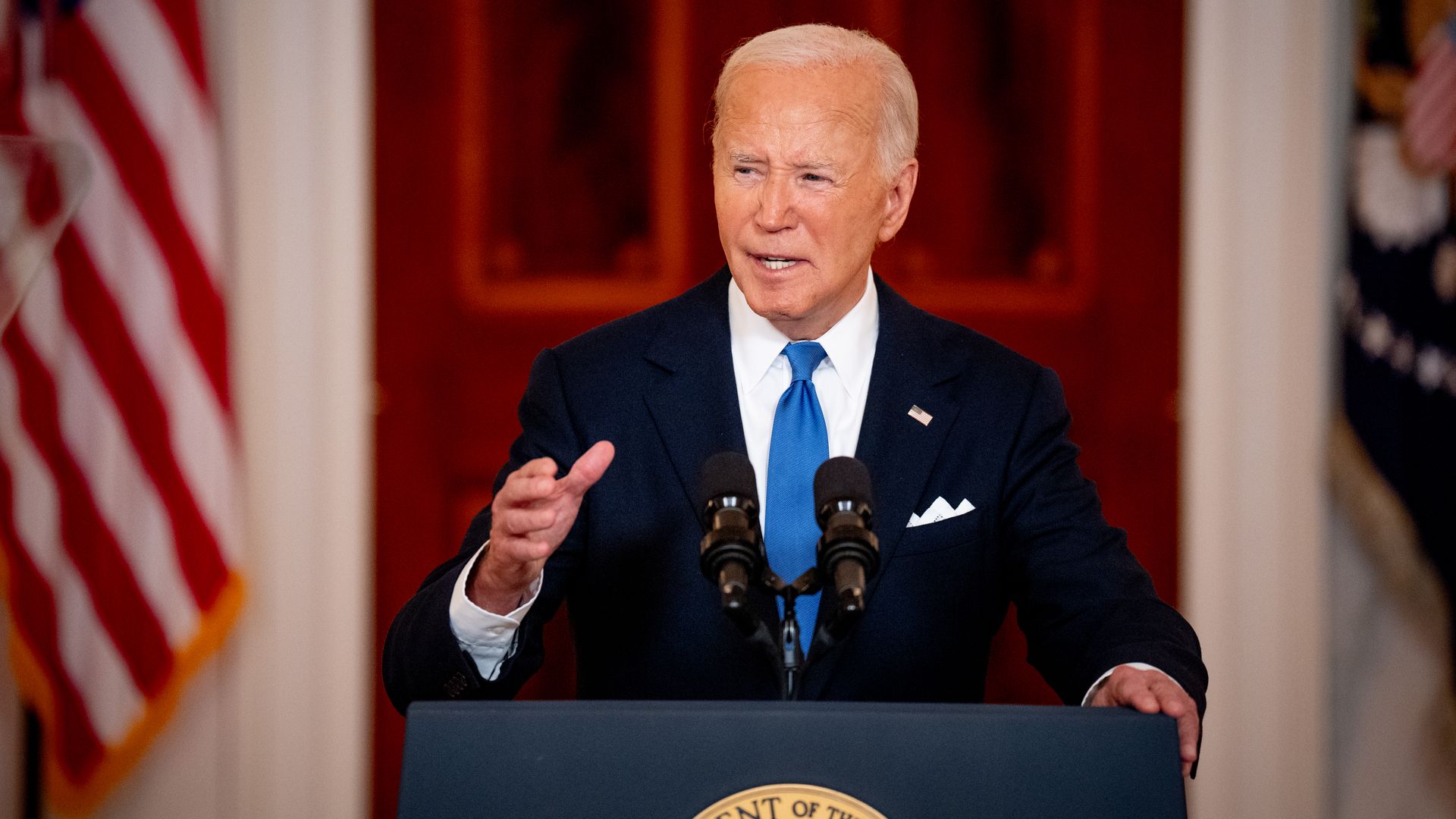 President Joe Biden speaks to the media following the Supreme Court's ruling on charges against former President Donald Trump that he sought to subvert the 2020 election, at the White House on July 1, 2024 in Washington, DC. 