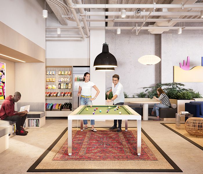 WeWork's new RailYard location pool table