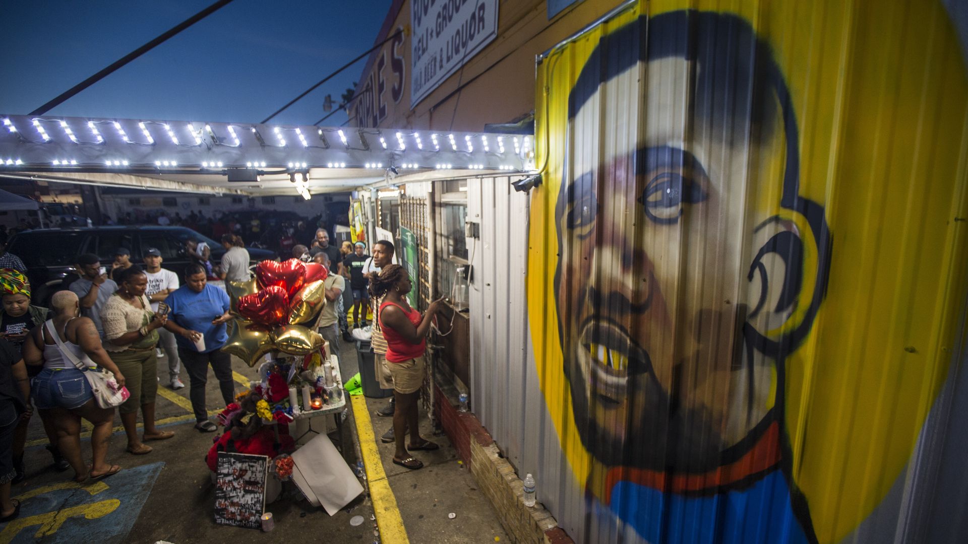 A mural of Alton Sterling.