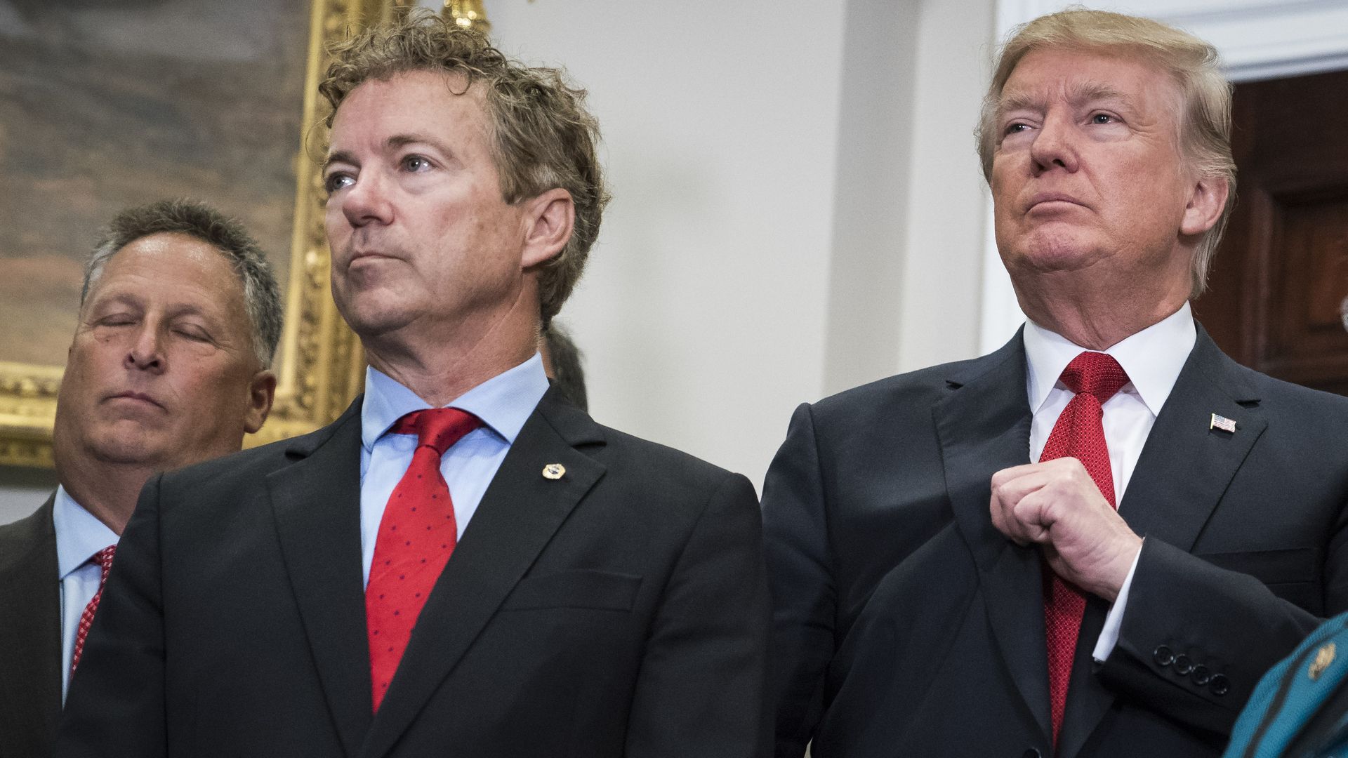 Sen. RAnd Paul standing next to DOnald Trump