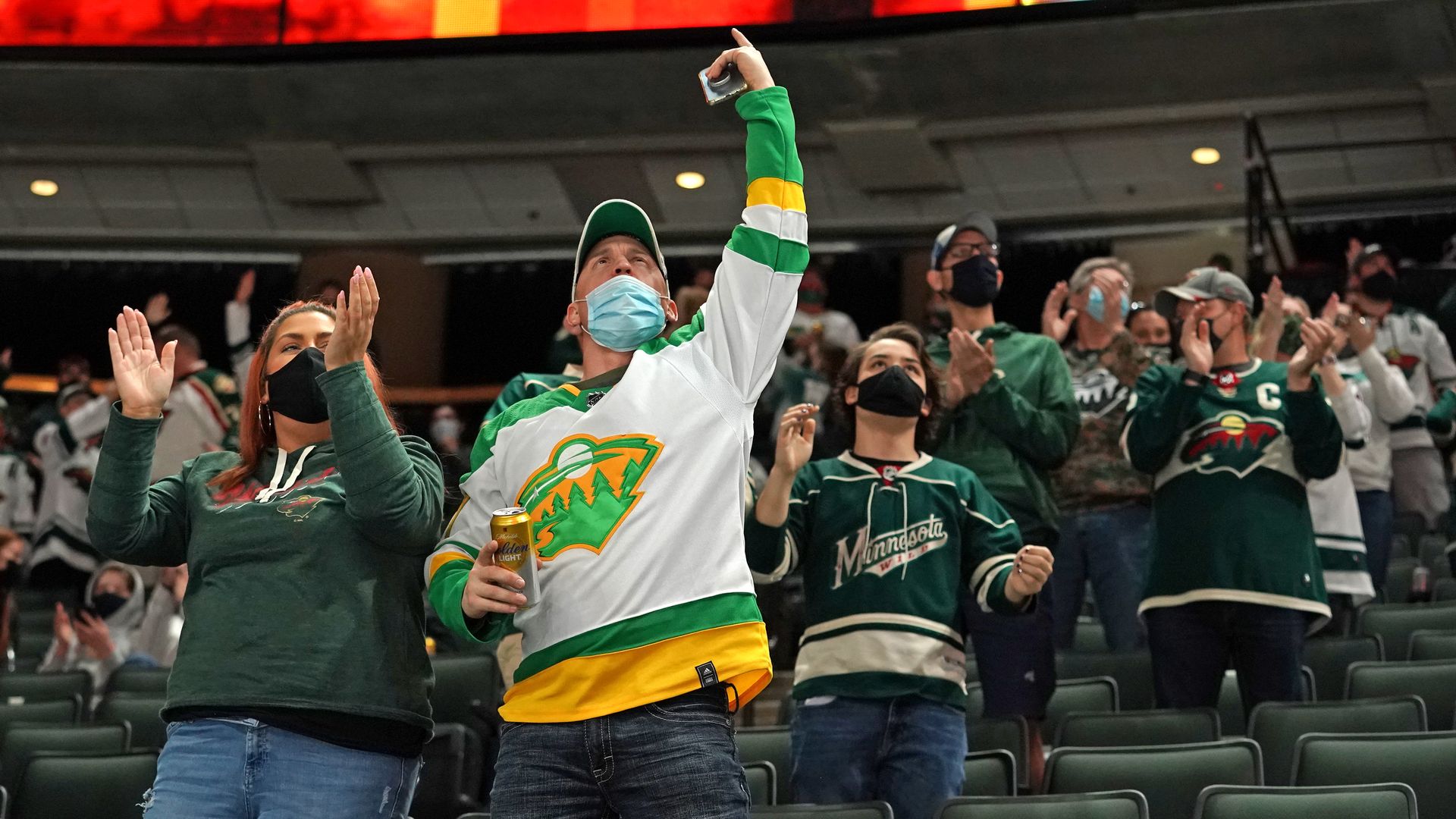 fans at a minnesota wild game
