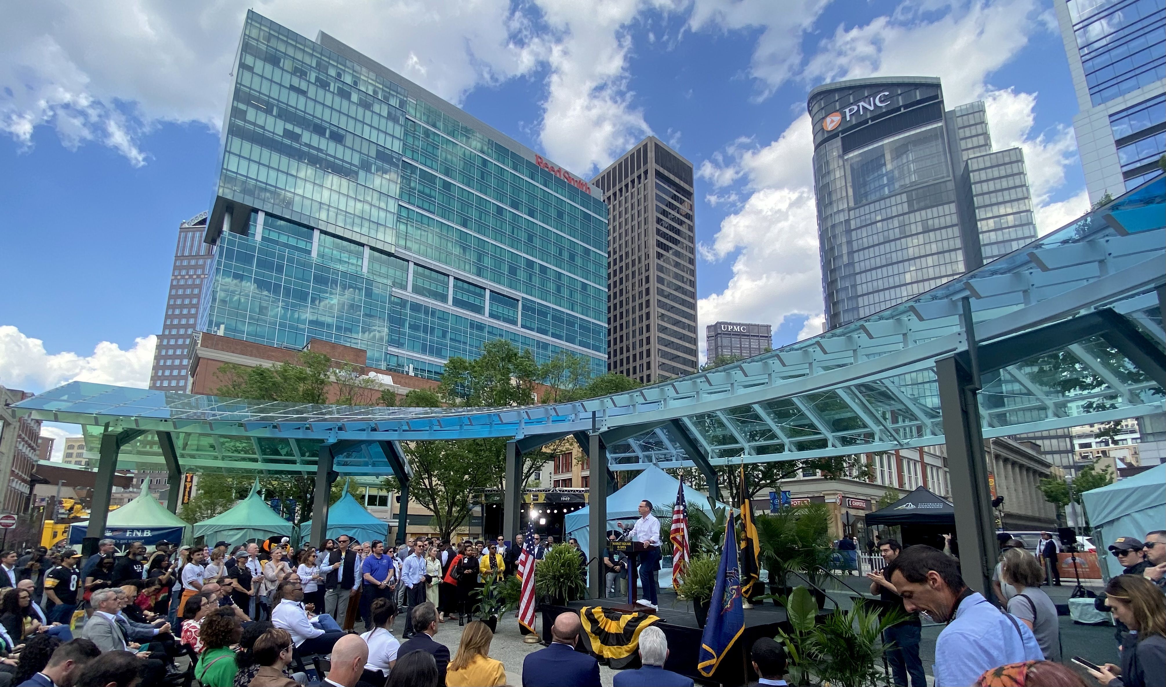 The project is part of Gov. Josh Shapiro’s $600 million plan to revitalize Downtown. Photo: Chrissy Suttles/Axios