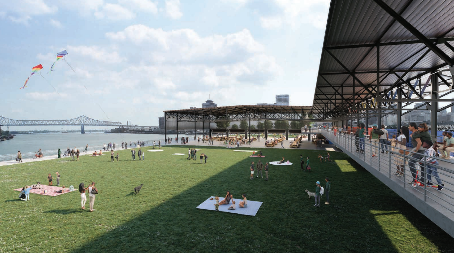 Image shows a rendering of a park.