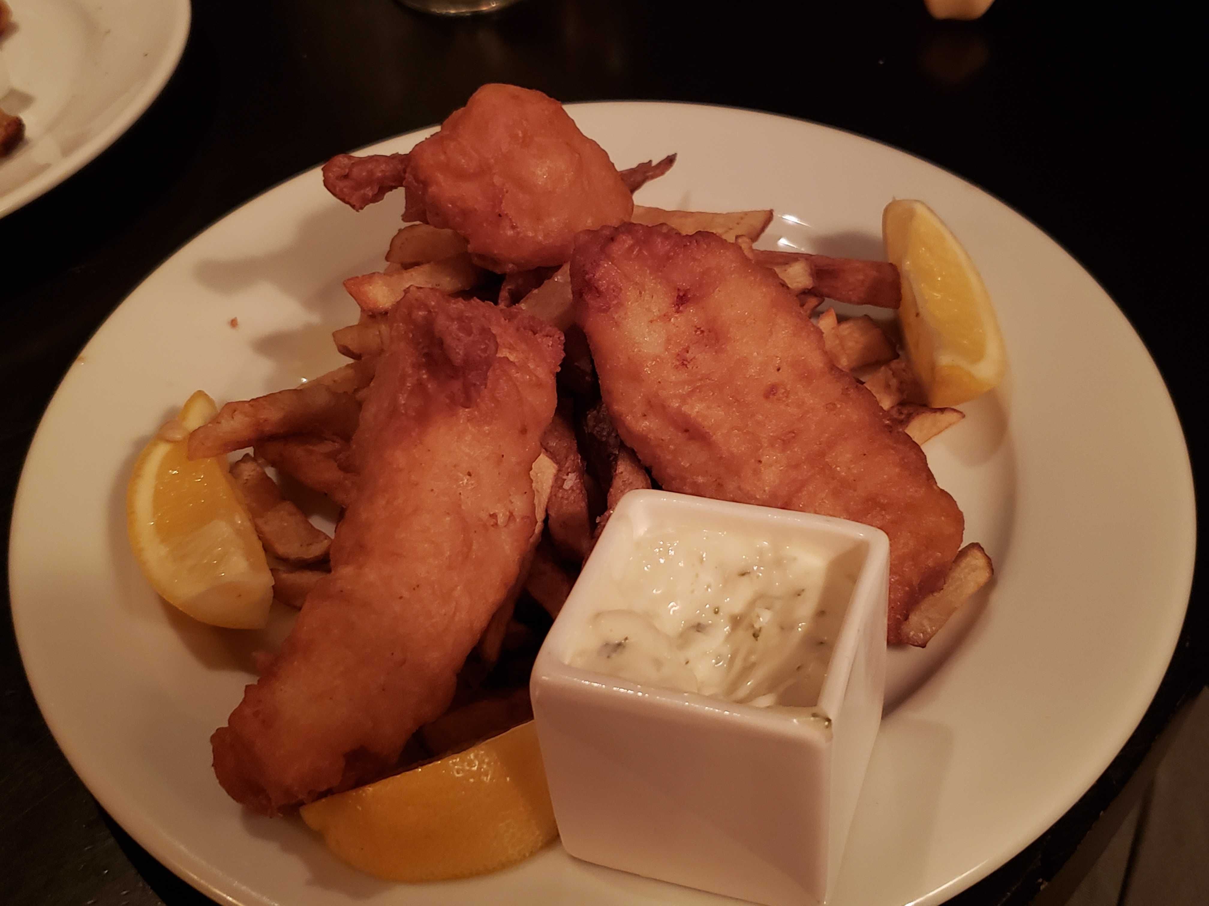 Photo of fish and chips on a plate