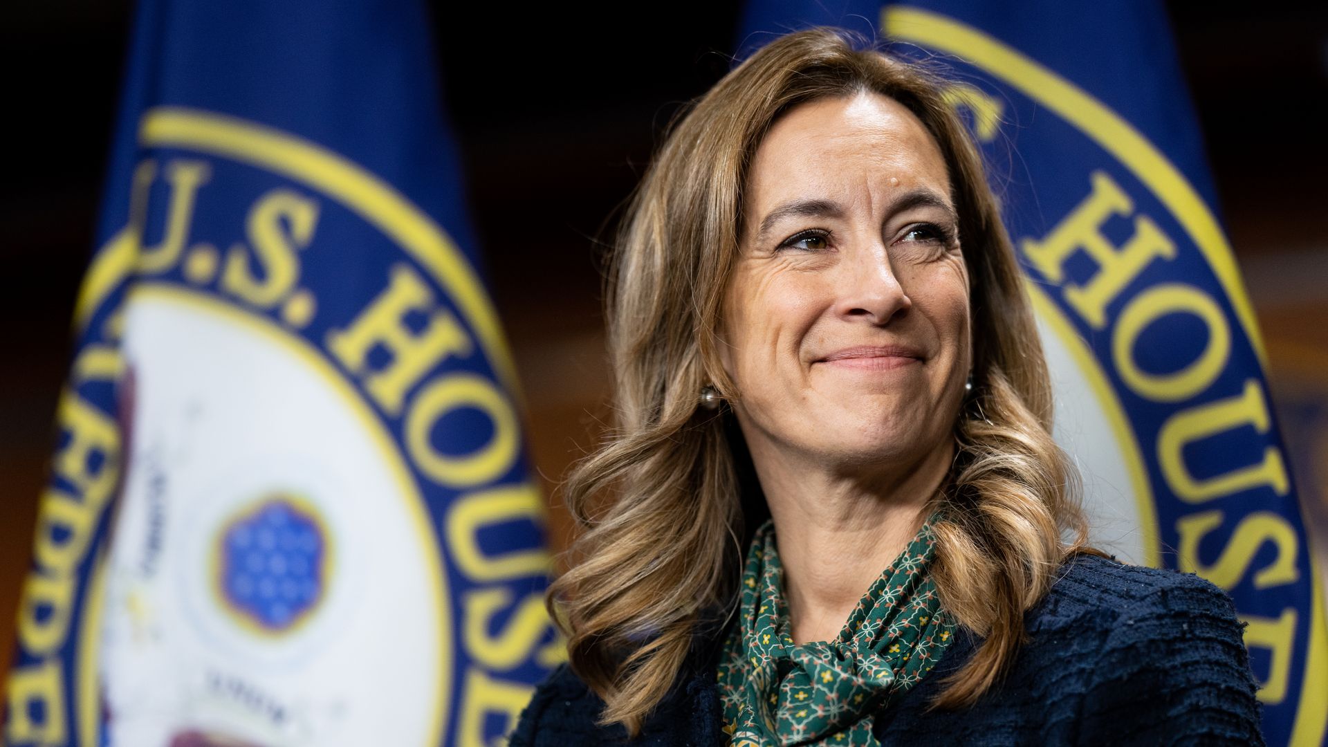 Rep. Mikie Sherrill, D-N.J., participates in the House Democrats' news conference .