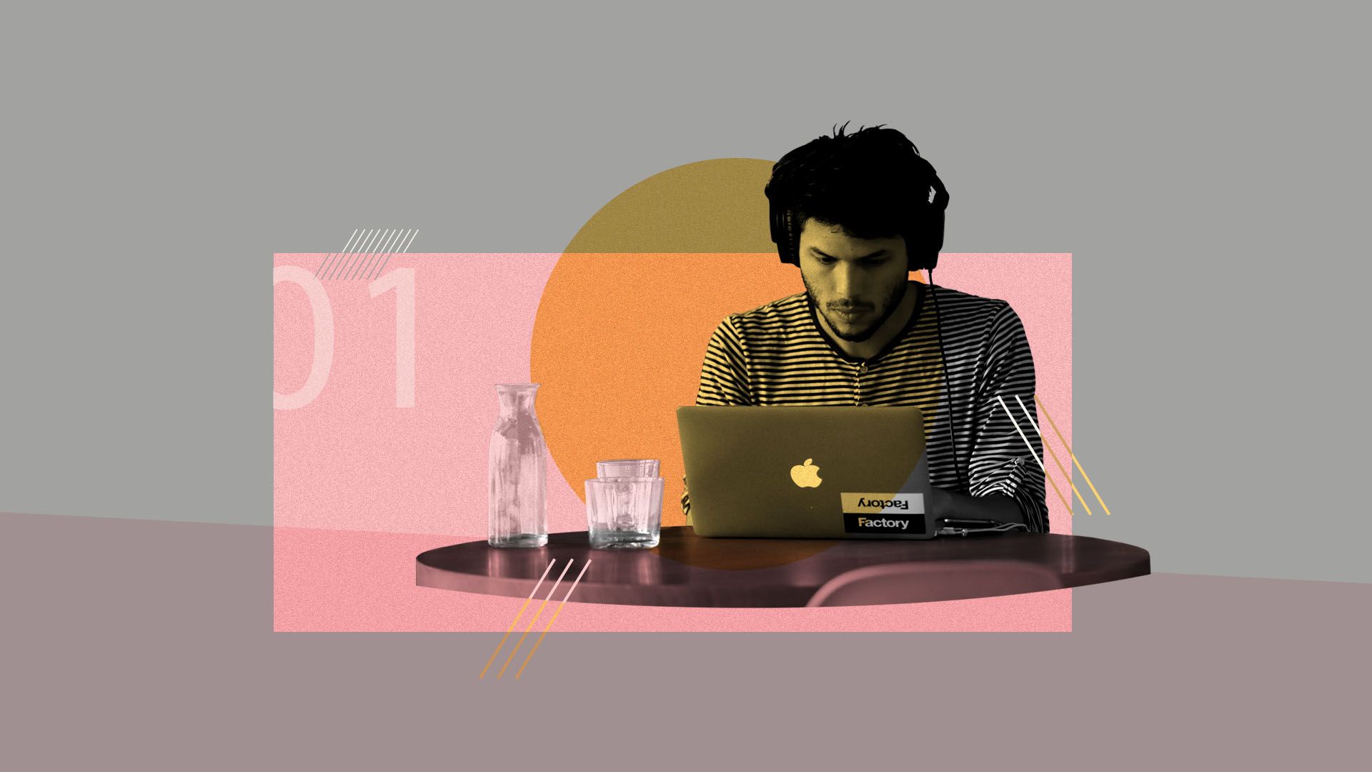 Illustration of a person working at a desk