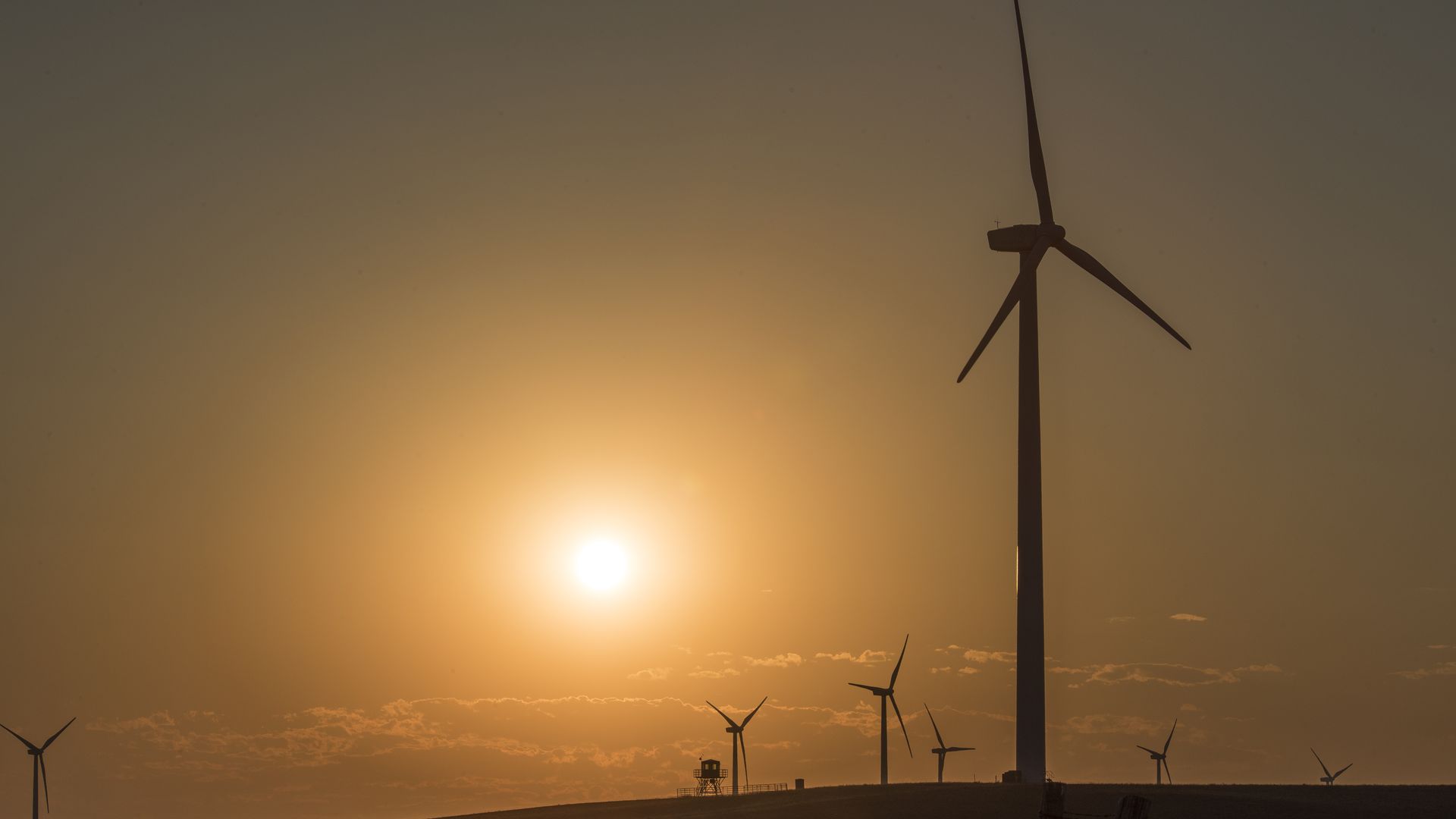 Wind turbines at sunrise