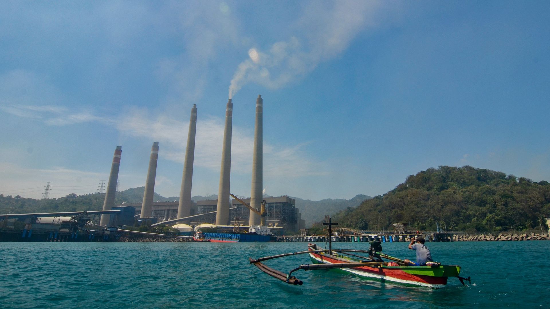 Coal-fired power plant in Indonesia seen in 2021.